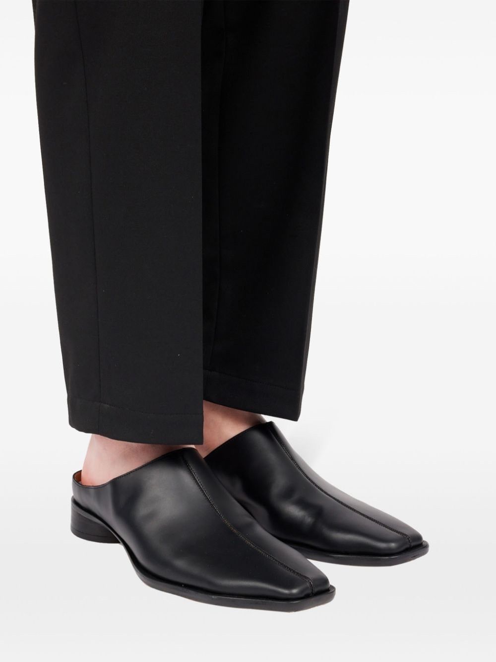Maison Margiela oc11z1025 Square-Toe Leather Slippers in Black Size US 11 / EU 44 - 6 Thumbnail