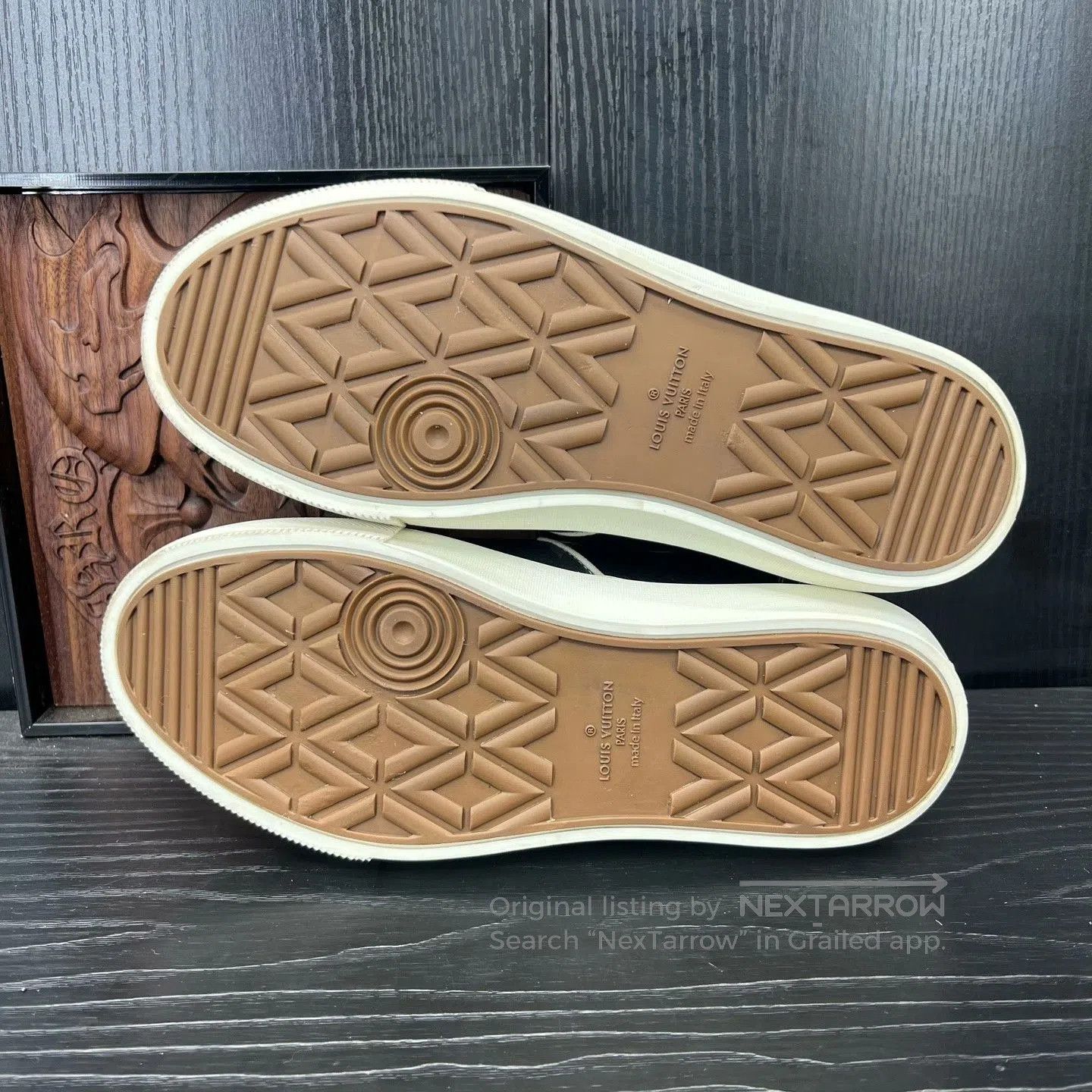 Louis Vuitton LV Monogram Black Gray Slip-On Shoes. Size US 7 / EU 40 - 6 Thumbnail