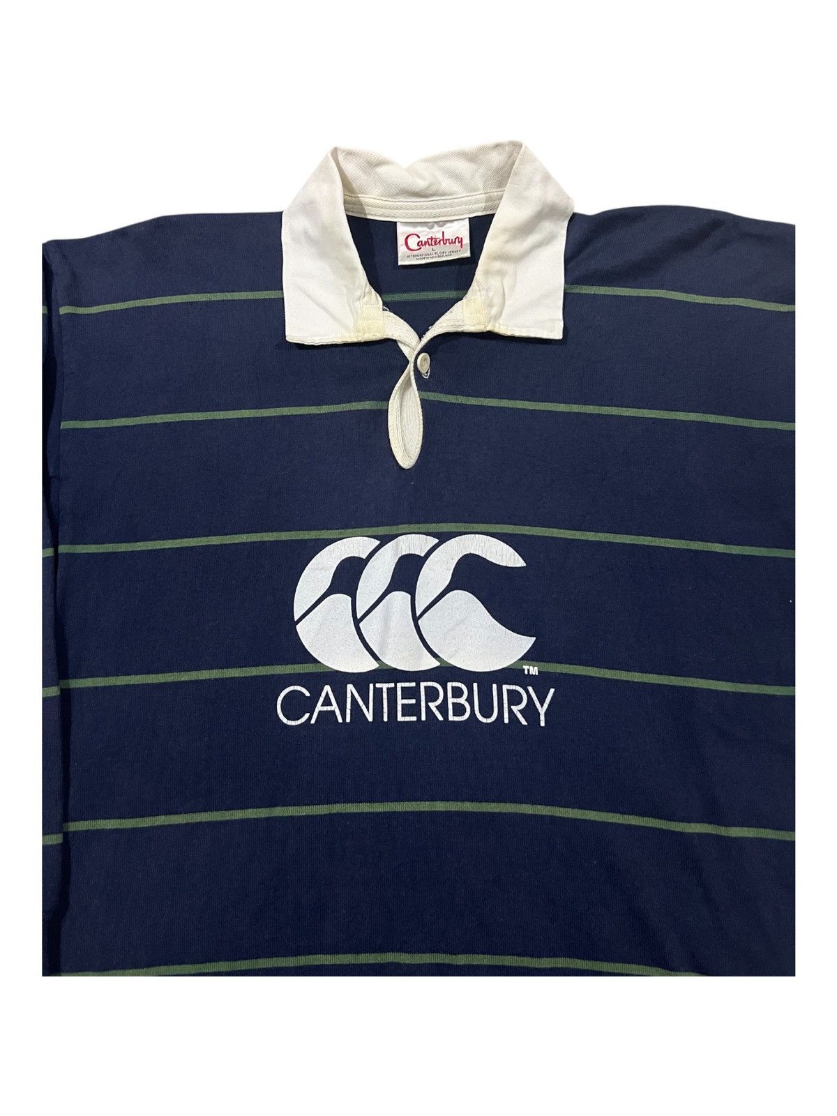 Canterbury of New Zealand × Vintage OG 1990s Canterbury New Zealand Big Logo Striped Sweatshirt Size US M / EU 48-50 / 2 - 2 Thumbnail