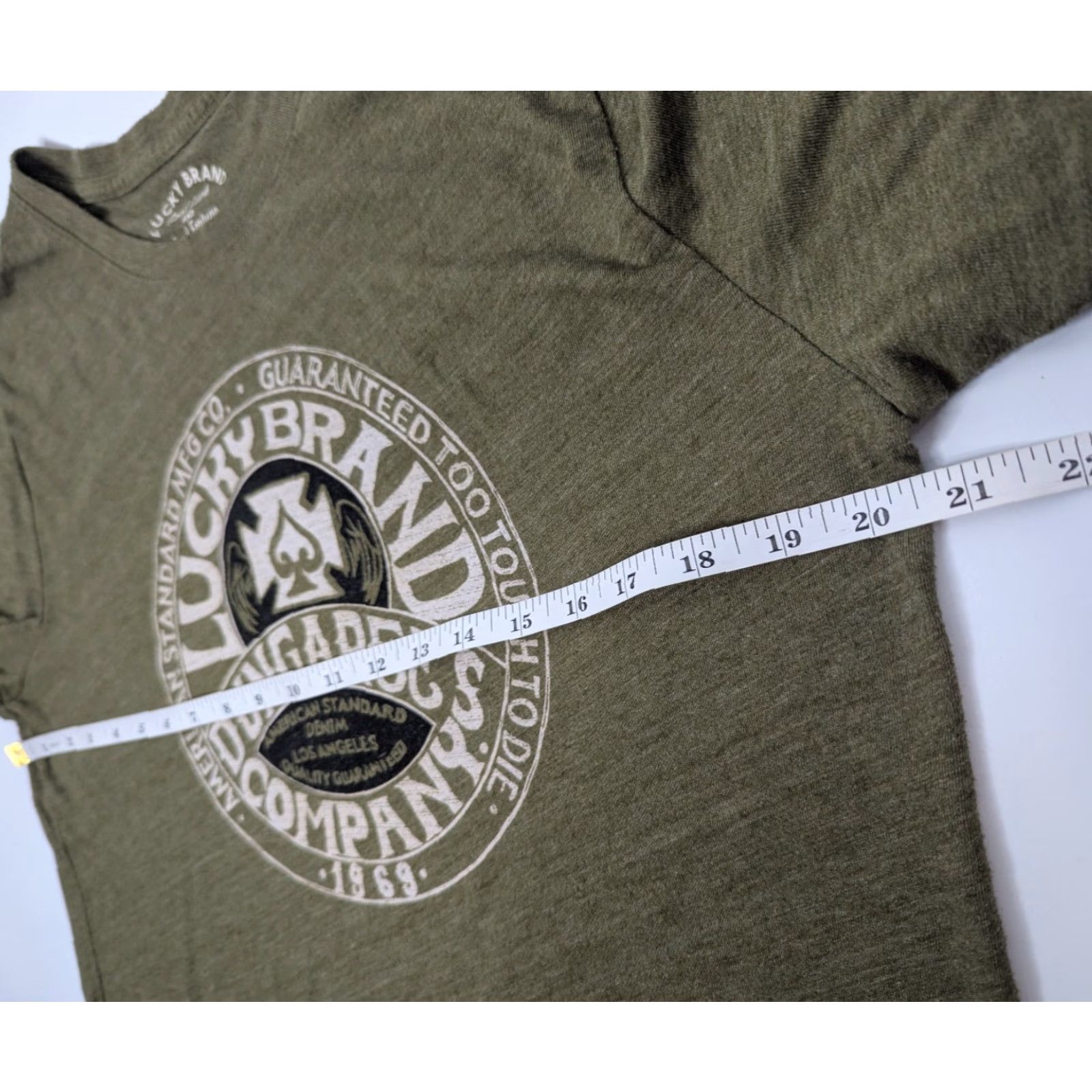 Lucky Brand Lucky Brand T-Shirt Adult M Olive Green Graphic Print Logo Crew Neck Short Sleeve Vintage No Size US M / EU 48-50 / 2 - 5 Thumbnail