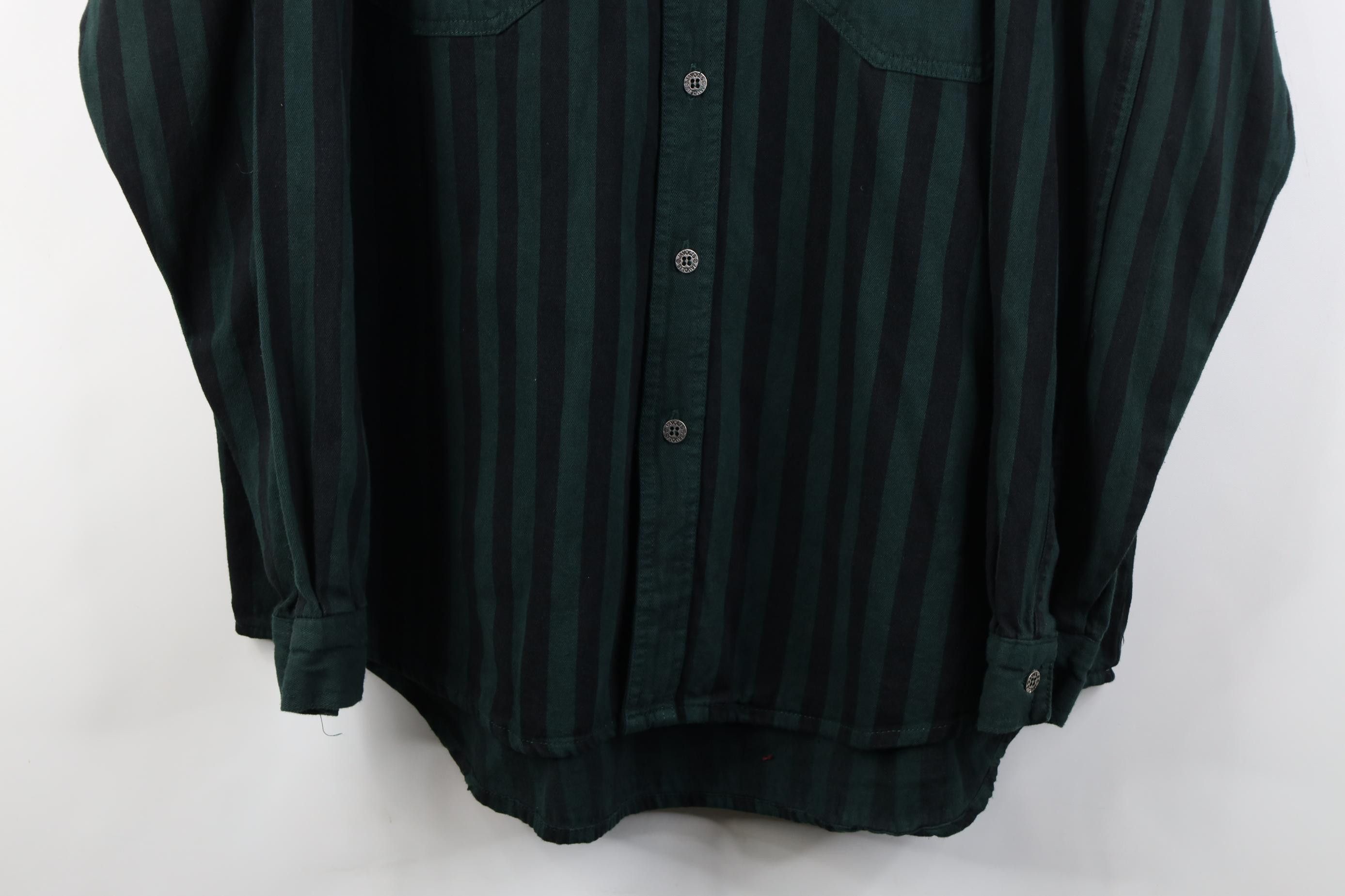 Vintage Deadstock Vintage 90s Streetwear Denim Button Shirt Green Size US L / EU 52-54 / 3 - 3 Thumbnail