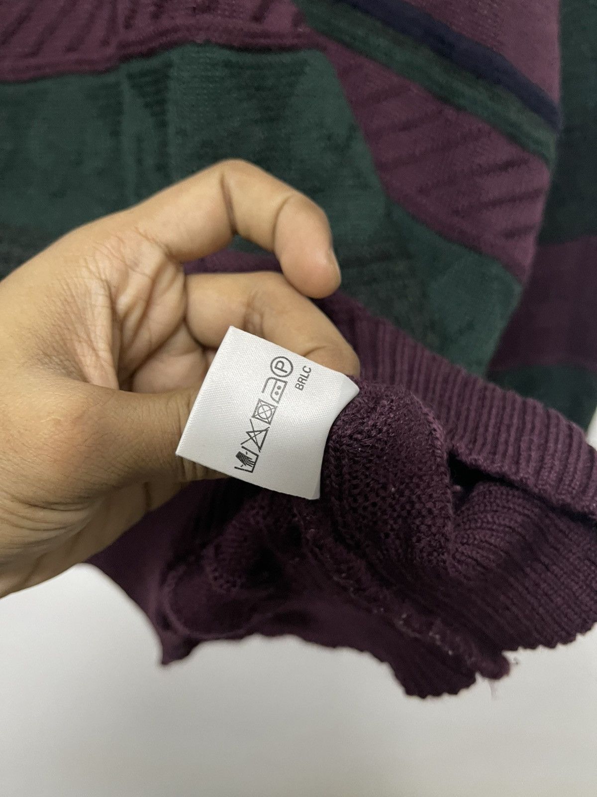 90s BURBERRYS WOOL KNITWEAR MULTICOLOUR SPELLOUT