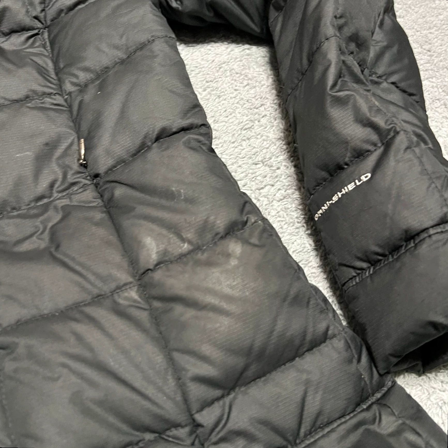 Vintage Columbia Jacket Womens Medium Down Hooded Puffer Black M 