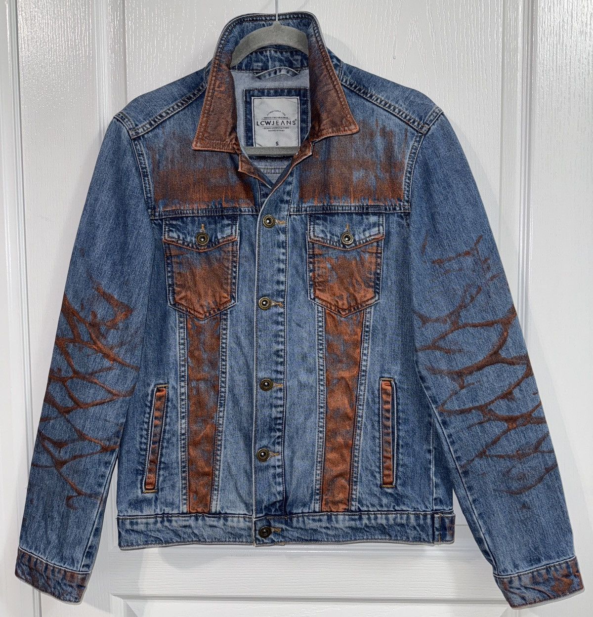 Other Handmade Copper Rust Distressed Denim Jacket Size US S / EU 44-46 / 1 - 2 Thumbnail