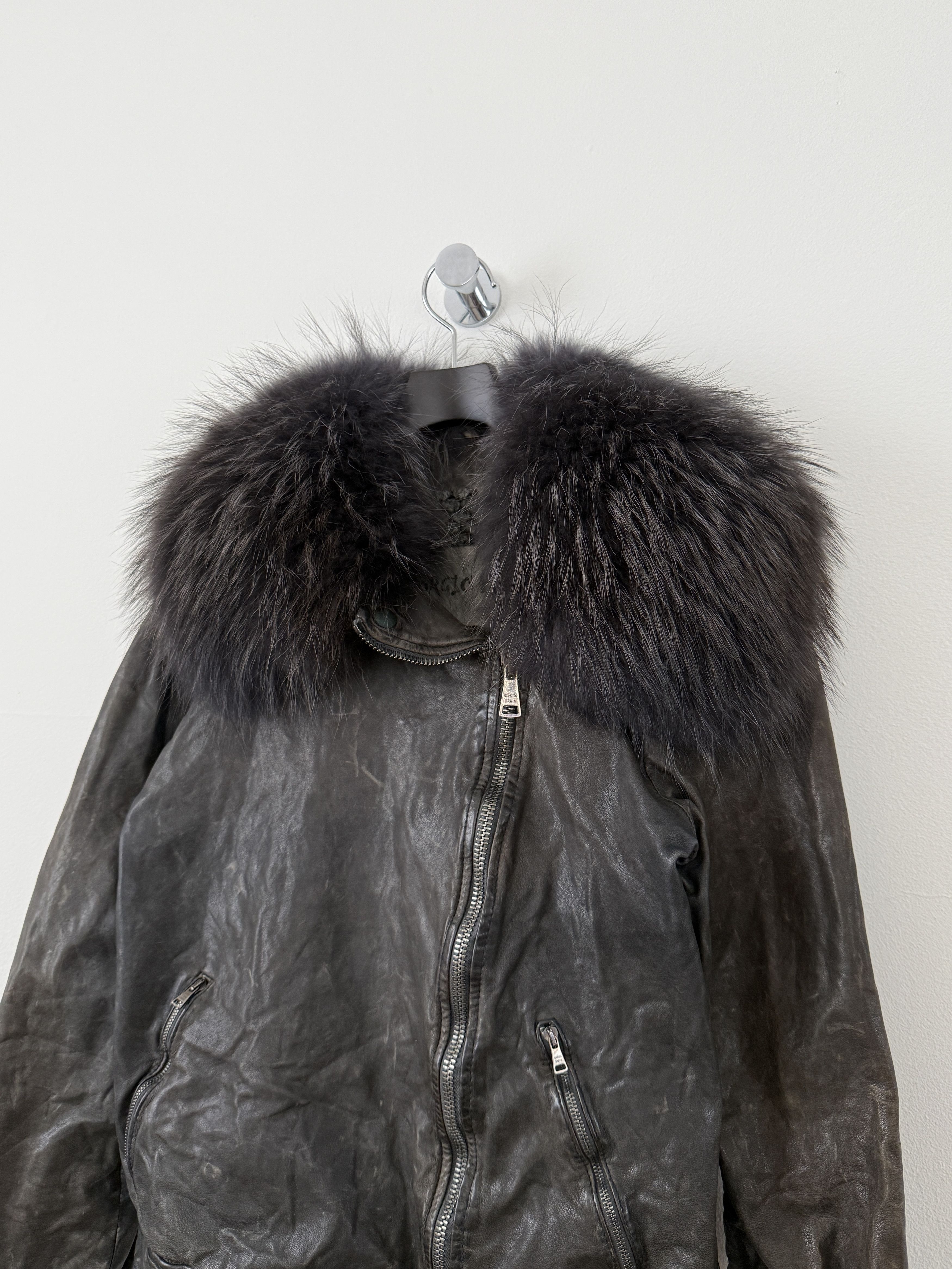 Giorgio Brato Zip Up Leather Jacket with Fur Size L / US 10 / IT 46 - 5 Thumbnail