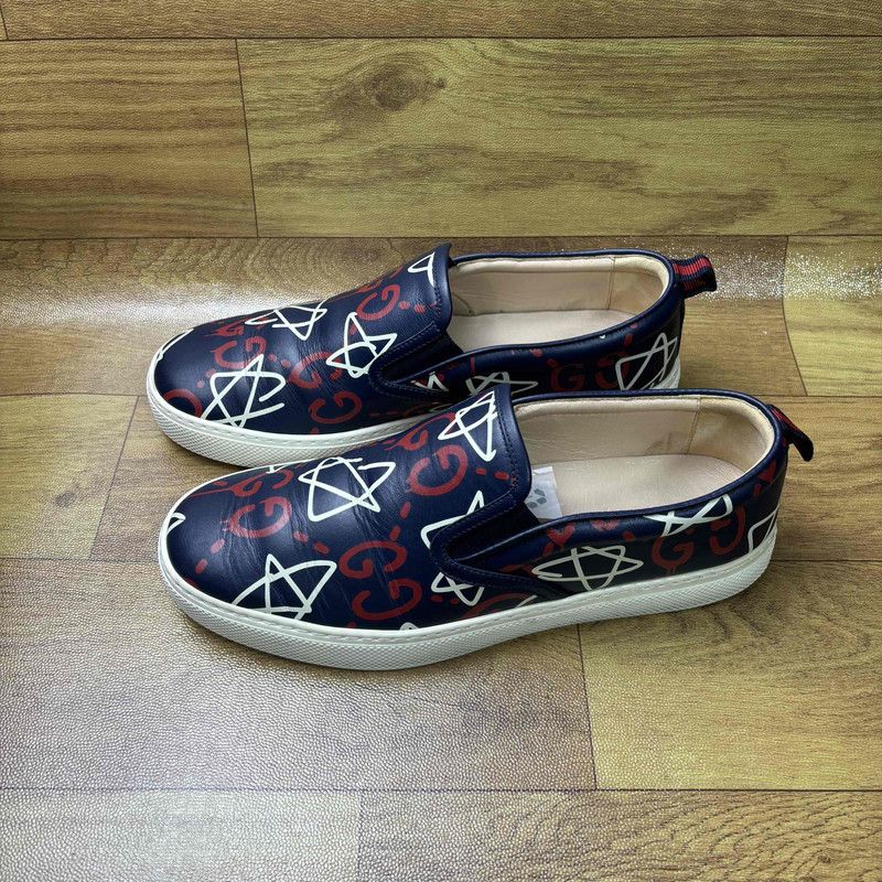 Gucci Leather Printed Slip-On Sneakers