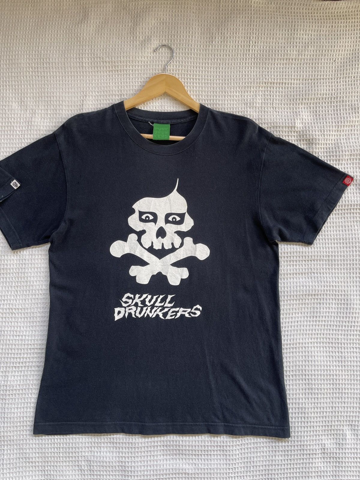 Last Drop🔥Vtg Japanese PUNK DRUNKERS Skullshit Hardliner Tee