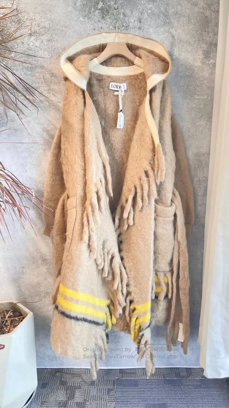 Loewe Loewe Brown Mohair Long Sleeve Coat Jacket Poncho Cape Size S / US 4 / IT 40 - 2 Thumbnail