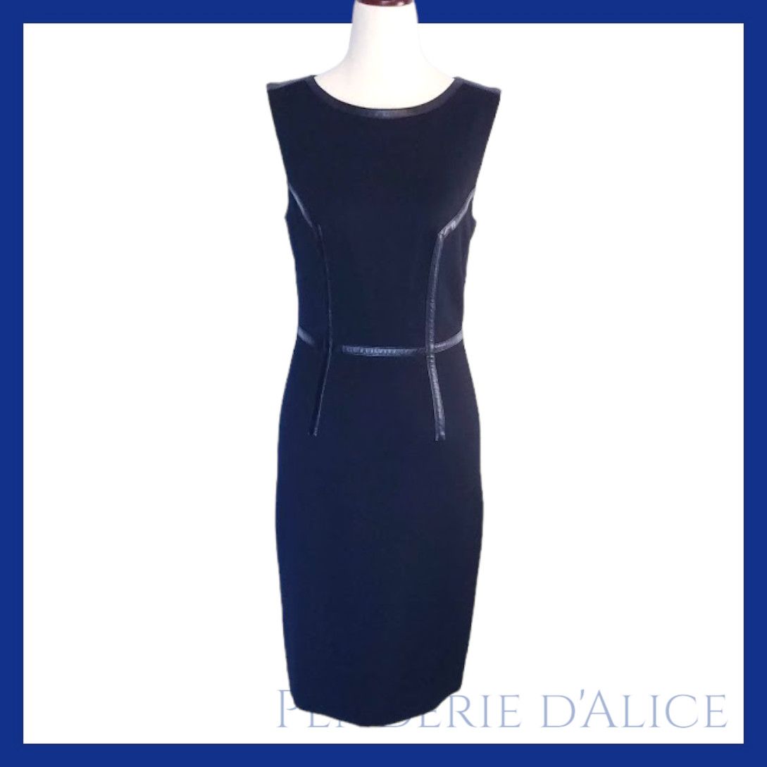 image of Trina Turk Katherine Midi Knit Sheath Dress Size 2 Black, Women's