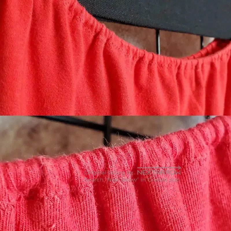 Burberry Burberry Red Off-Shoulder Short Sleeve Top. Size M / US 6-8 / IT 42-44 - 5 Thumbnail