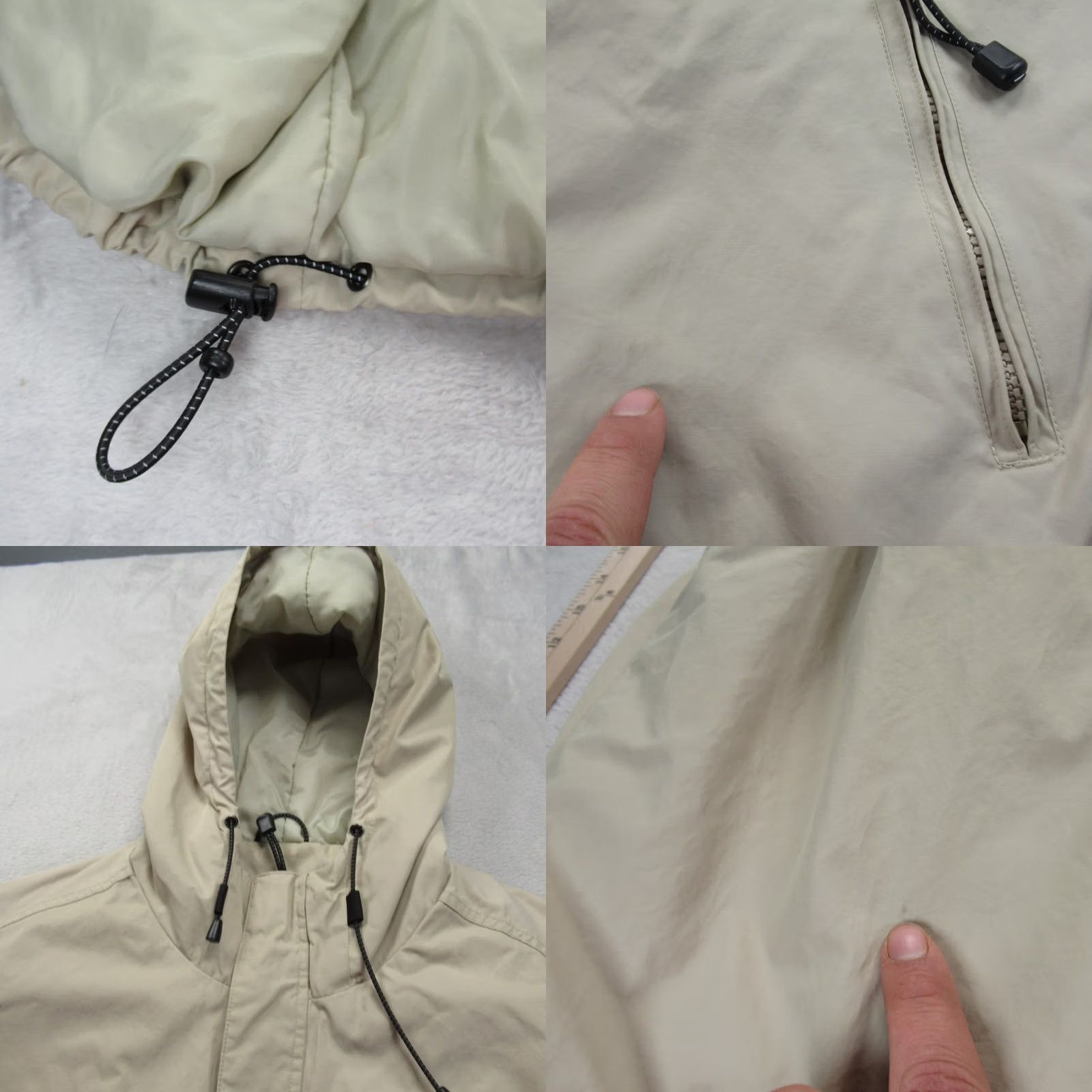 Eddie Bauer VINTAGE Eddie Bauer Jacket Mens XL Beige Hooded Pockets Insulated Full Zip Nylon Weatherproof Rain Coat 90s Outdoor Mens Size US XL / EU 56 / 4 - 8 Thumbnail