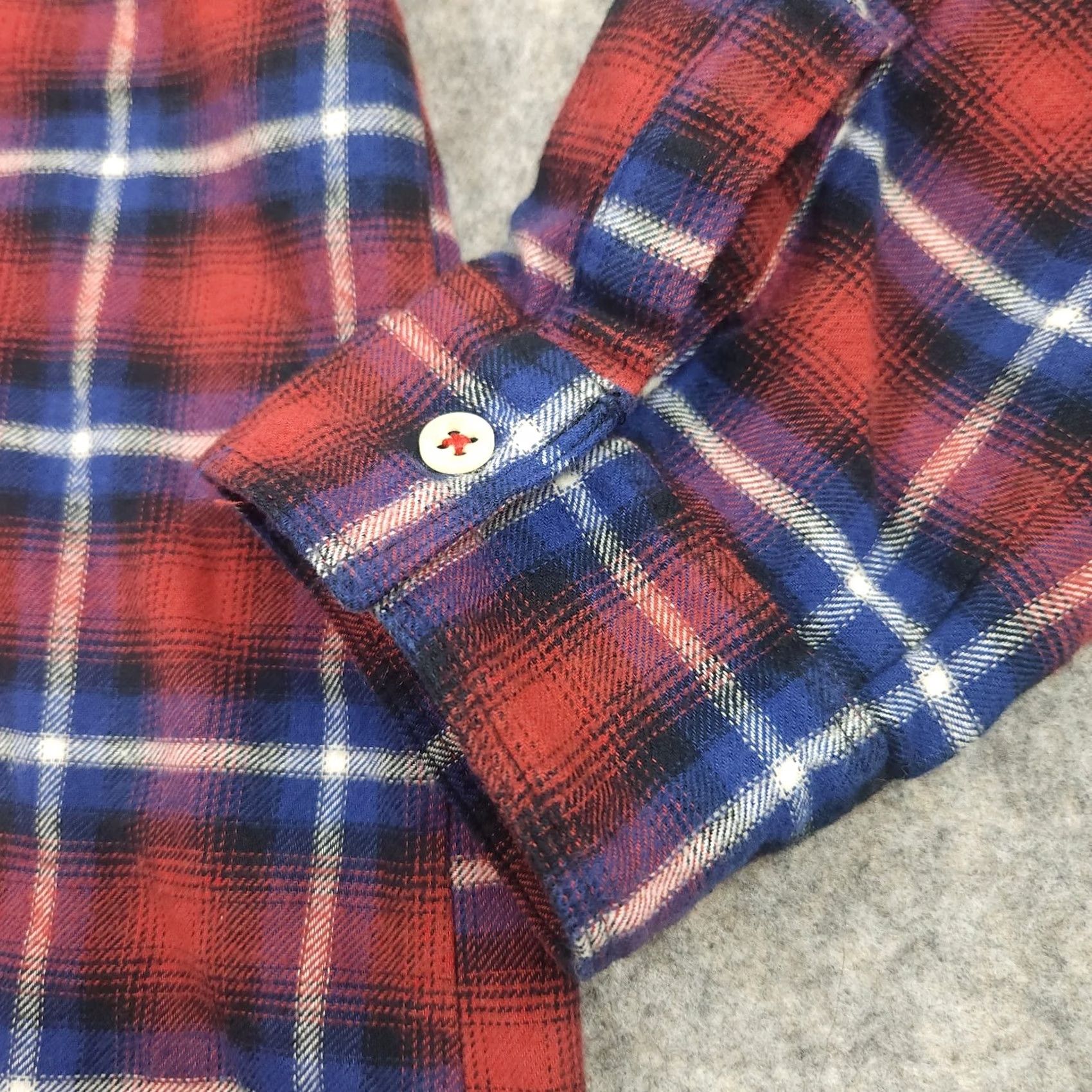 Carbon2Cobalt Carbon 2 Cobalt Shirt Mens XL Red Blue Plaid Long Sleeve Button Down Flannel Size US XL / EU 56 / 4 - 5 Thumbnail