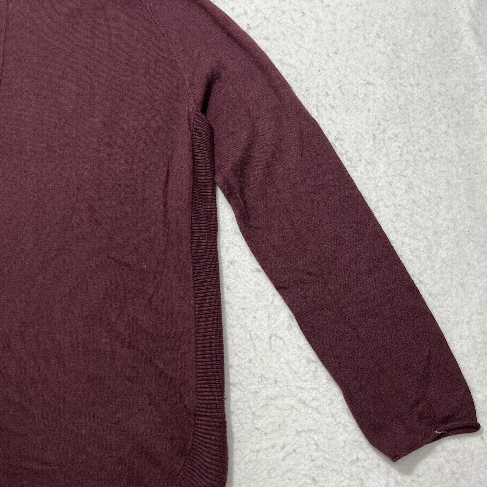 Nordstrom Caslon Women's Small Wool Blend Maroon Turtleneck Sweater Size S / US 4 / IT 40 - 5 Thumbnail