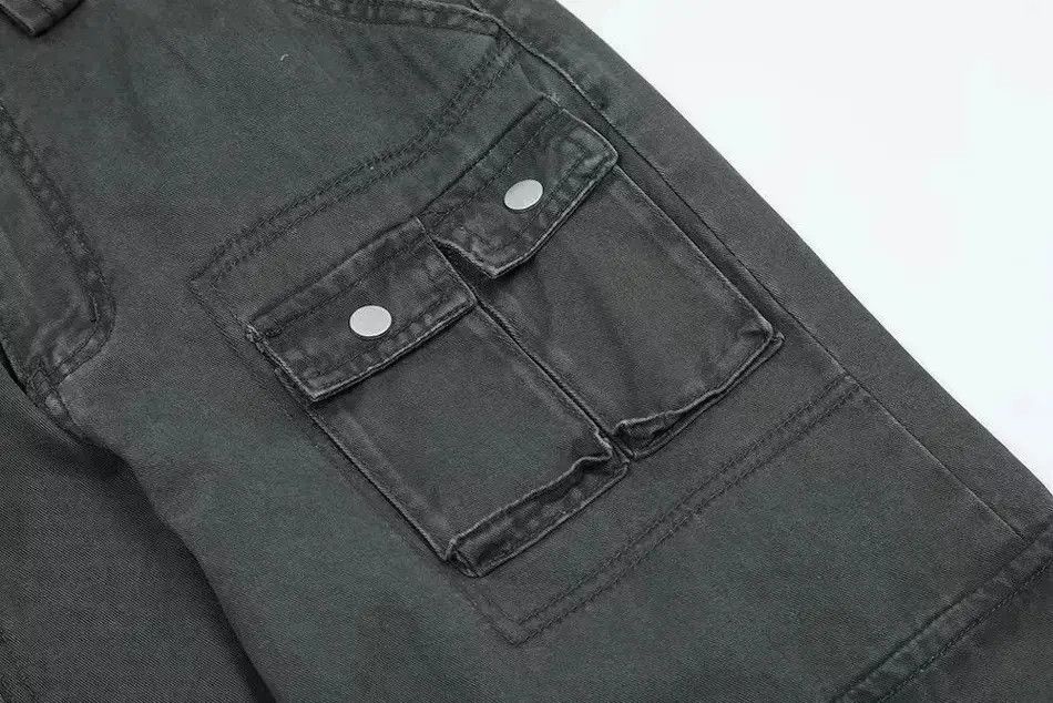 Japanese Brand Gray Color Streetwear Y2K Straight Cargo Pant Size US 32 / EU 48 - 6 Thumbnail