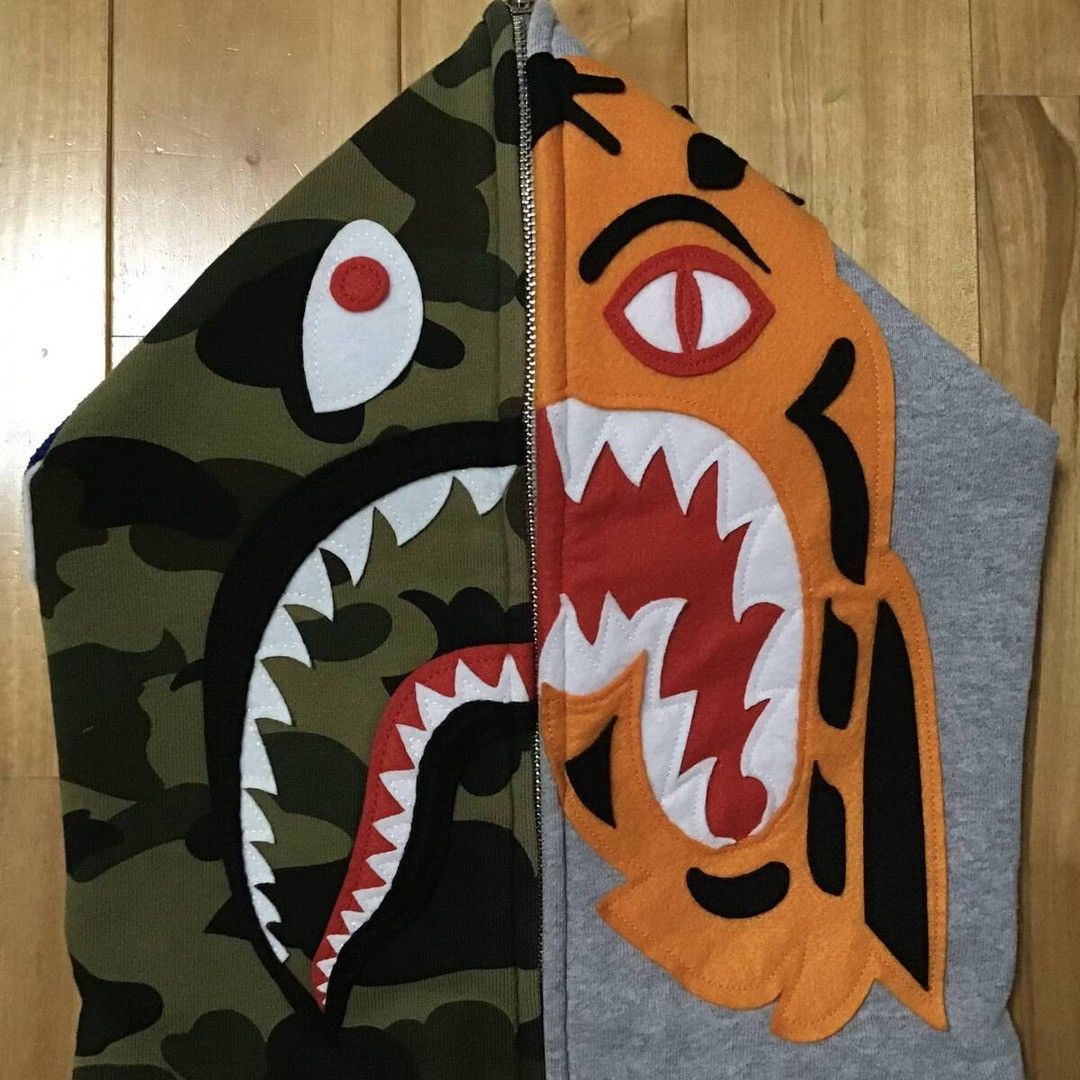Bape BAPE CAMO Crazy Face Tiger Shark Full Zip Hoodie APE Size US L / EU 52-54 / 3 - 3 Thumbnail