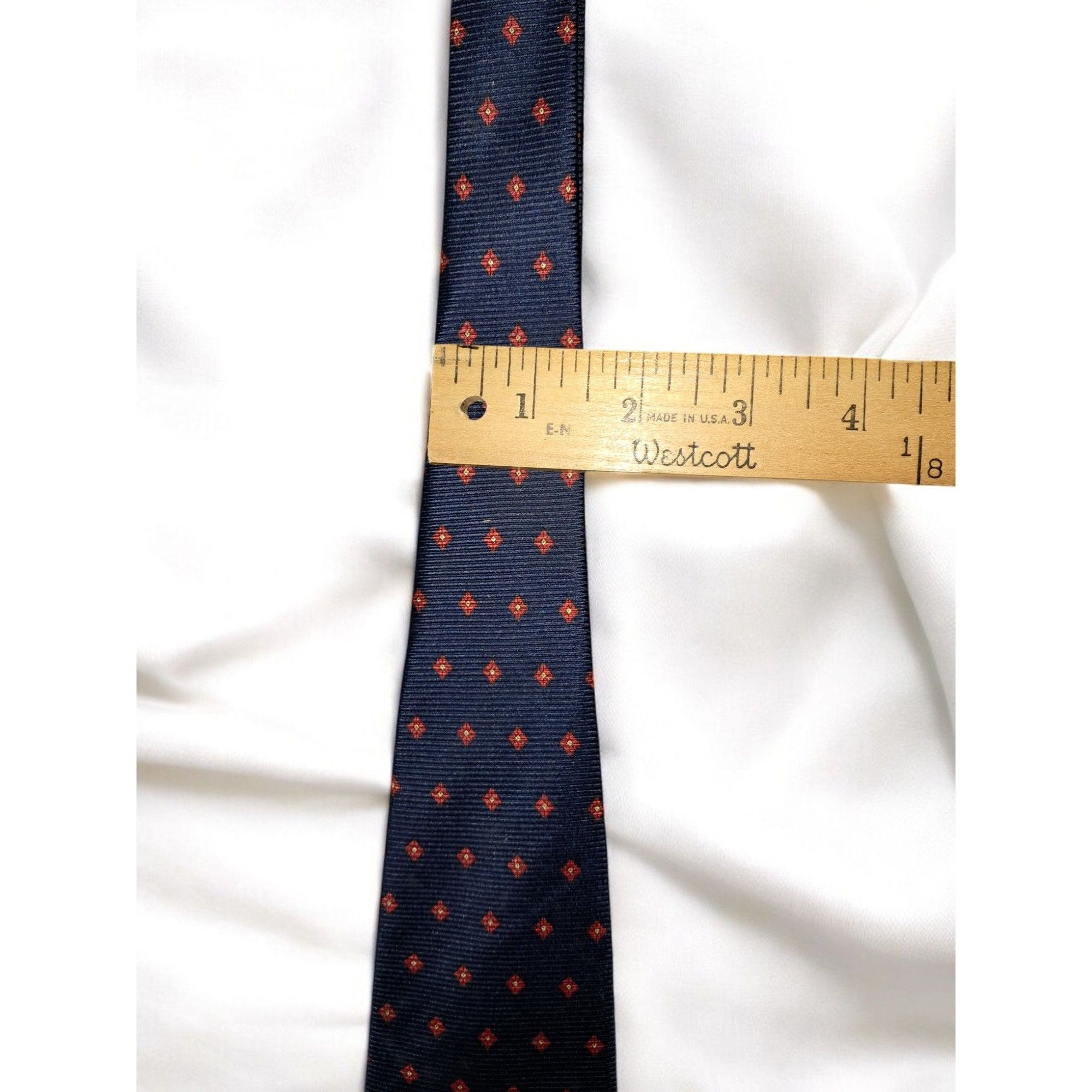 Other Guilio Randi 100% Silk Navy Blue with Red Diamond Pattern Ma Size ONE SIZE - 9 Thumbnail