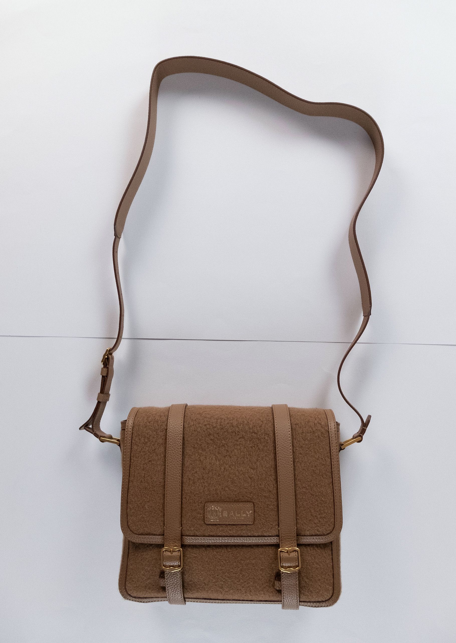 Bally BALLY Switzerland brown wool cashmere leather messenger bag Size ONE SIZE - 7 Thumbnail