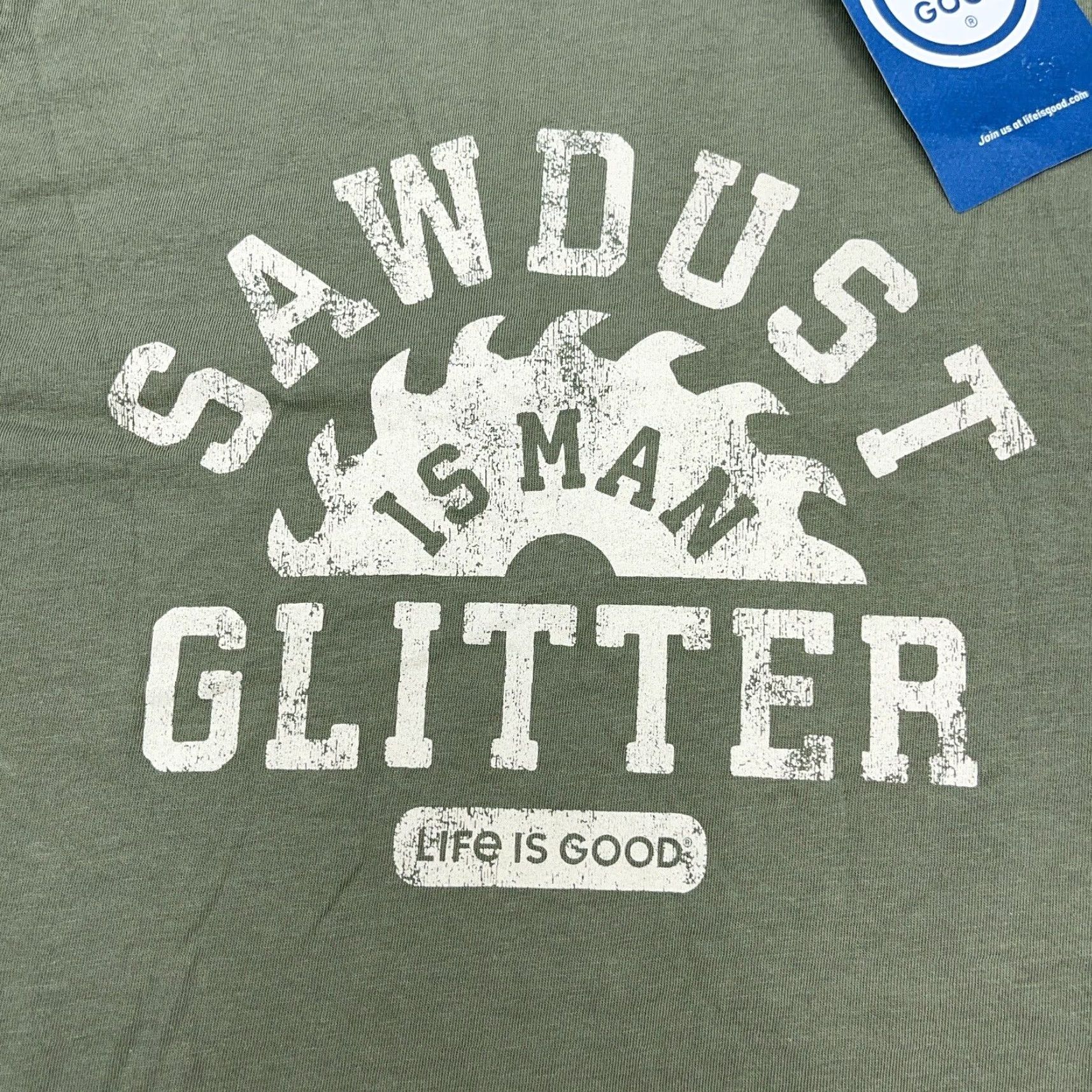 Life is Good Life is Good Crusher Tee Men M Green Shirt Logo Graphic Print Dad Modern Vintage No N/A Size US M / EU 48-50 / 2 - 4 Thumbnail