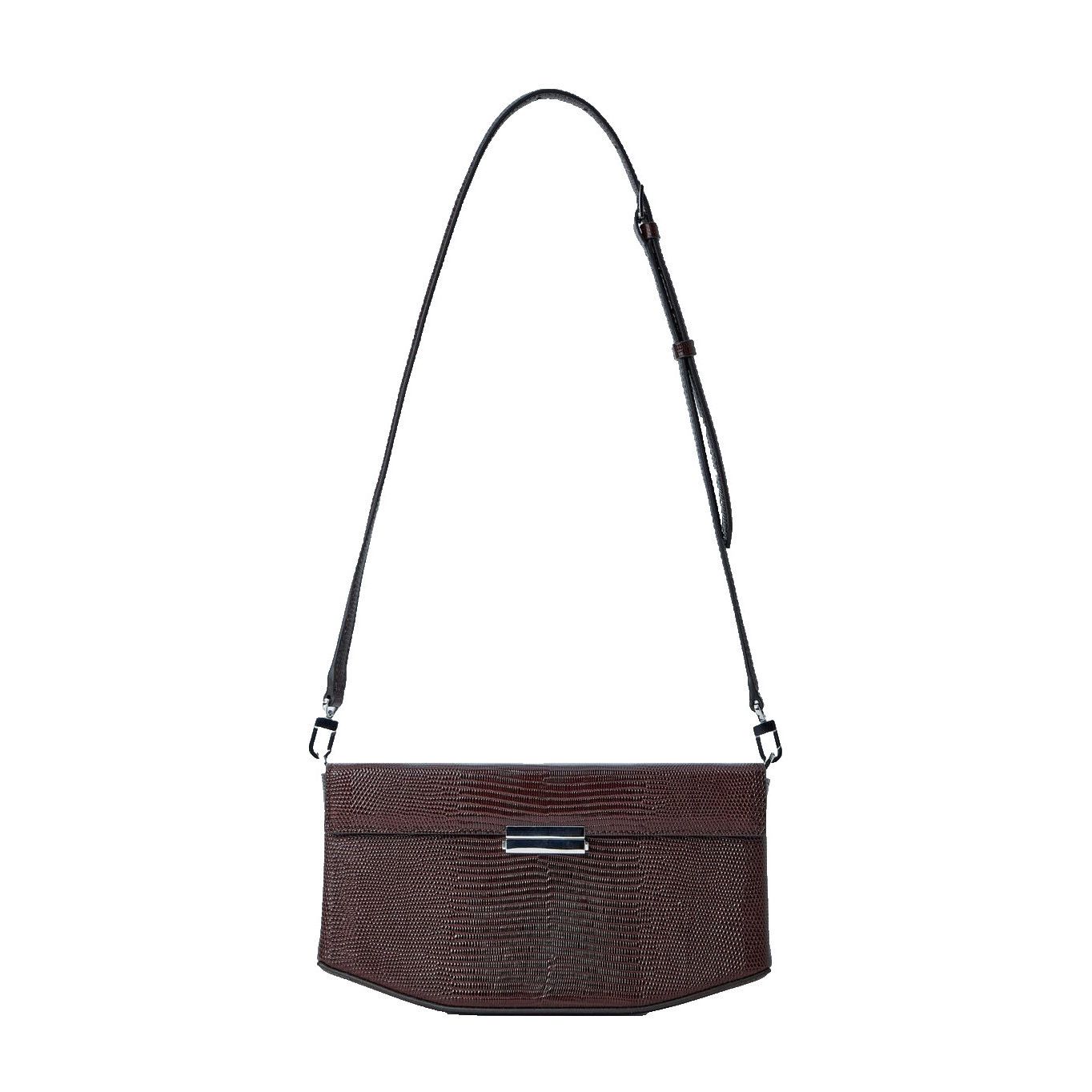 Toteme TOTEME Clip Brown Embossed Leather Shoulder Bag New & Authen Size ONE SIZE - 1 Thumbnail