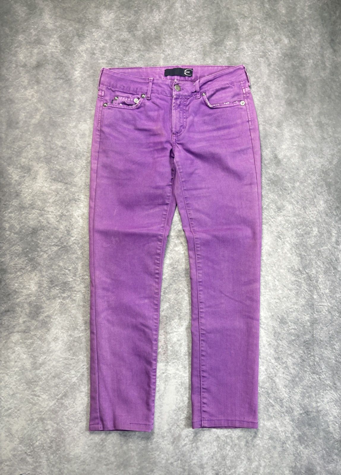Just Cavalli × Roberto Cavalli × Vintage 2000s Just Cavalli Jeans Vintage Roberto Cavalli Purple Pant Size 29" - 12 Thumbnail
