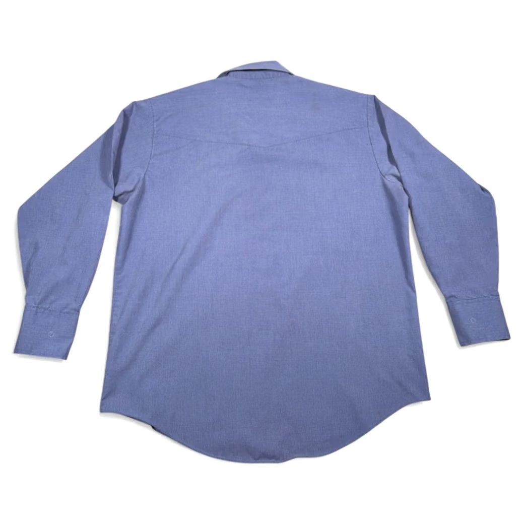 Vintage VINTAGE Plains Western Shirt Adult LARGE Blue Pearl Snap Cowboy 90s Shirt Mens Size US L / EU 52-54 / 3 - 3 Thumbnail