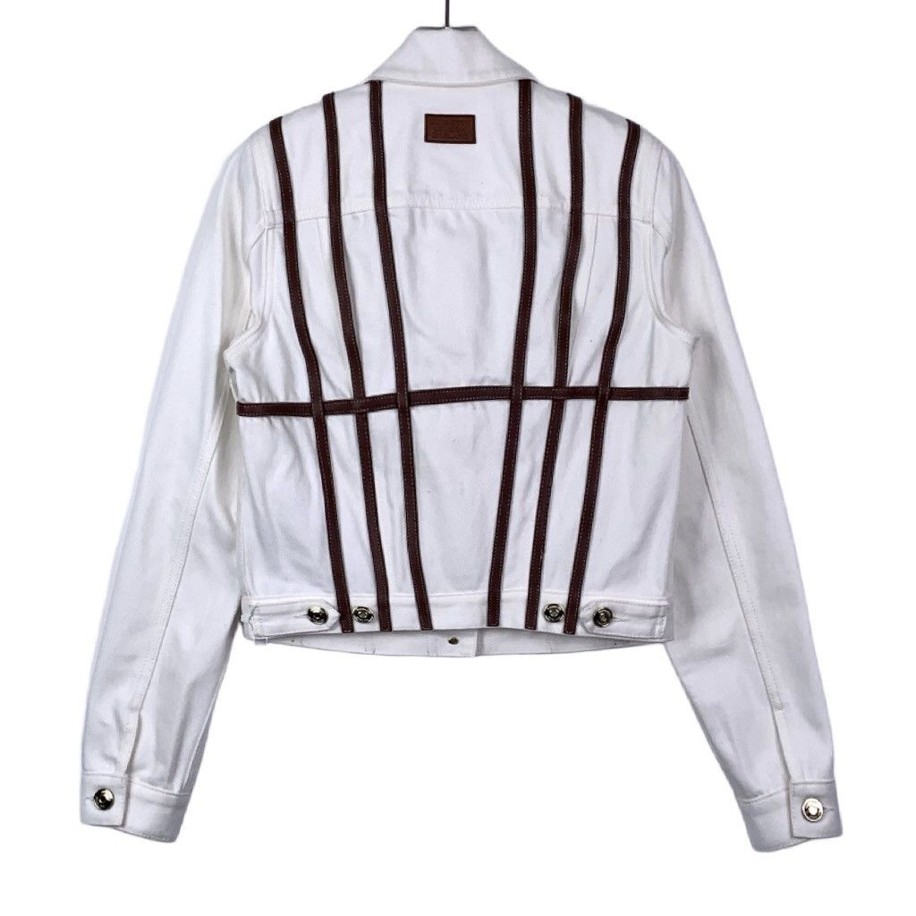 Burberry Burberry Leather-Paneled White Collar Denim Jacket Size XS / US 0-2 / IT 36-38 - 2 Thumbnail