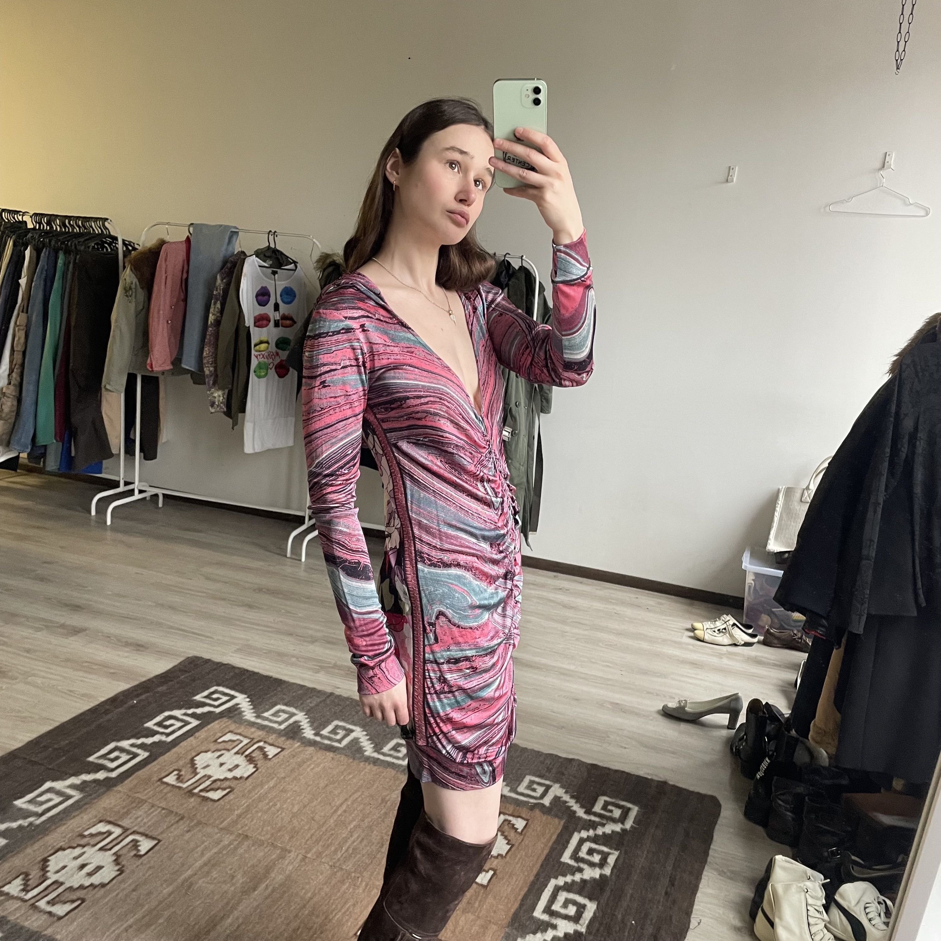 Custo Barcelona Custo Barcelona Line Viscose Full Zip Hooded Dress 8594AC Size XS / US 0-2 / IT 36-38 - 3 Thumbnail