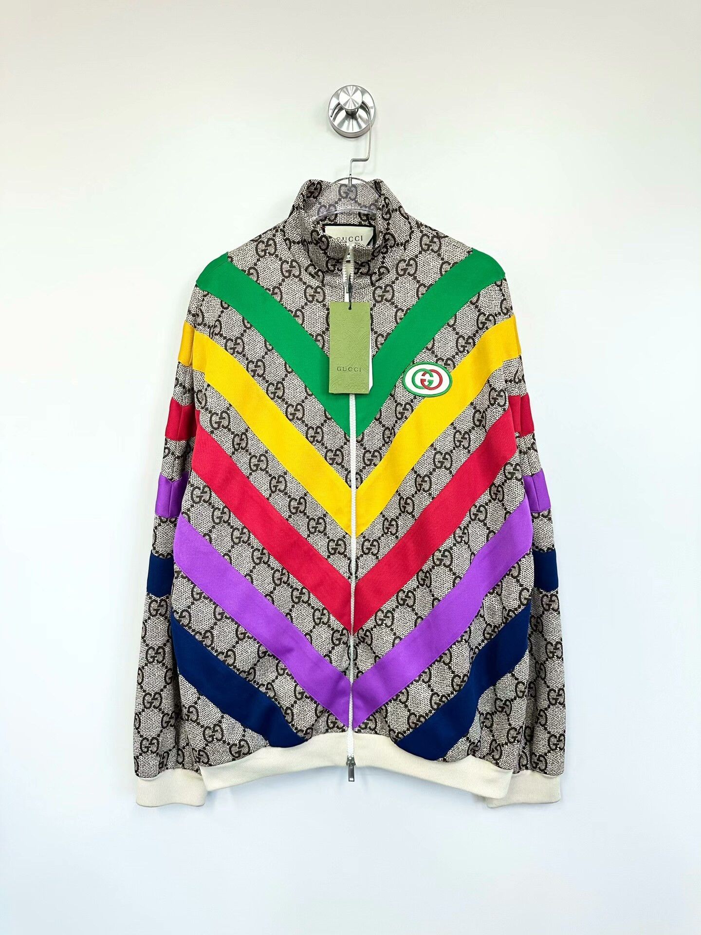 Gucci Gucci Brown Stripe Logo Zip Jacket Size US S / EU 44-46 / 1 - 1 Thumbnail