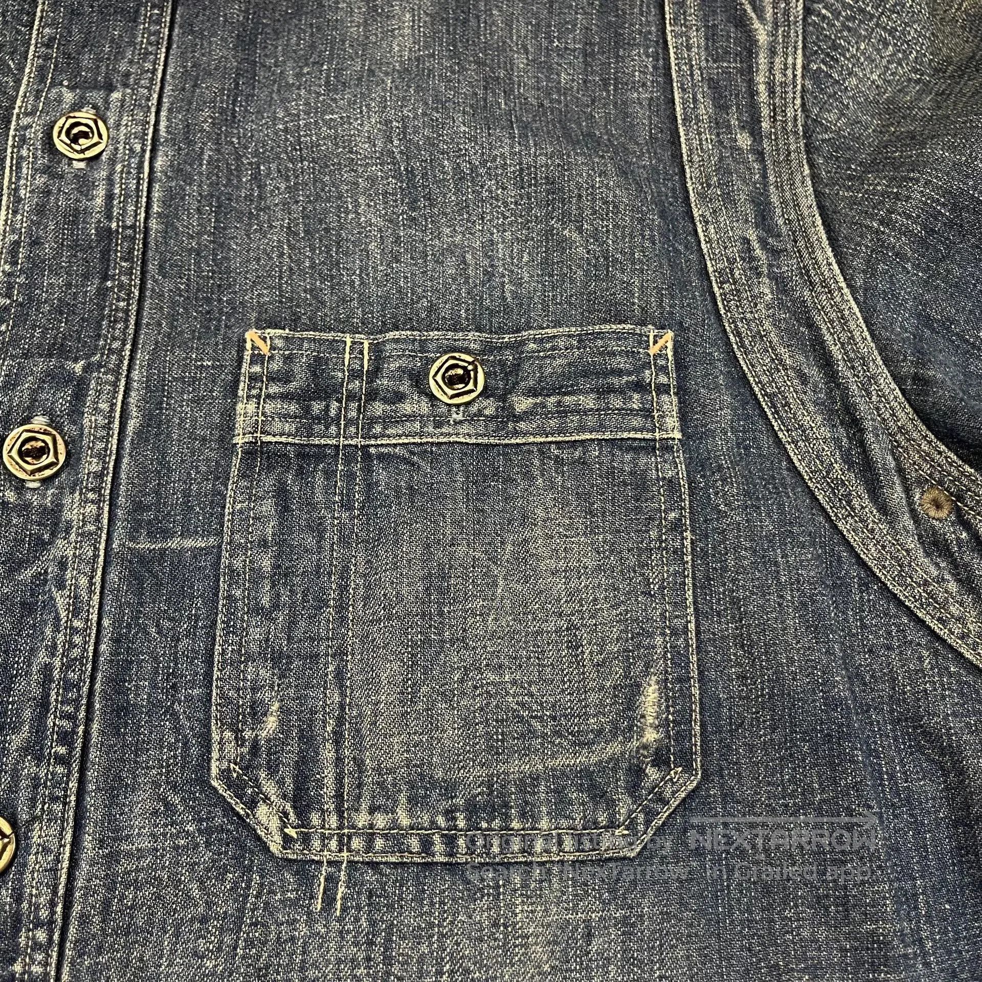 RRL Ralph Lauren RRL Vintage Washed Distressed Work Shirt. Size US M / EU 48-50 / 2 - 7 Thumbnail