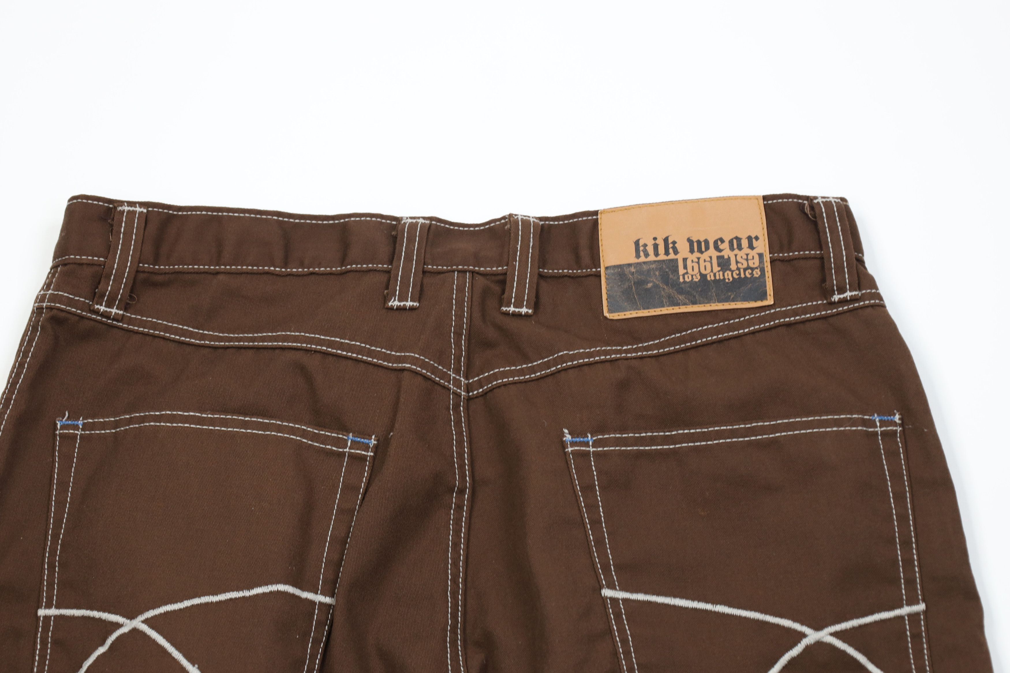 Vintage Vintage 90s Y2K Kikwear Wide Leg Skateboard Pants Brown USA Size US 34 / EU 50 - 10 Thumbnail
