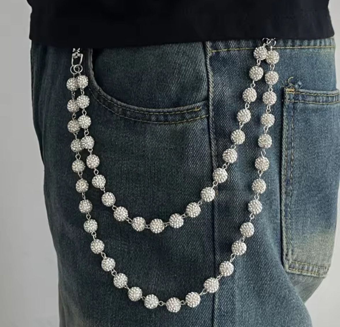 Other Exquisite Rhinestone Imite Pearl Keychain Wallet Belt Chain Size ONE SIZE - 1 Thumbnail