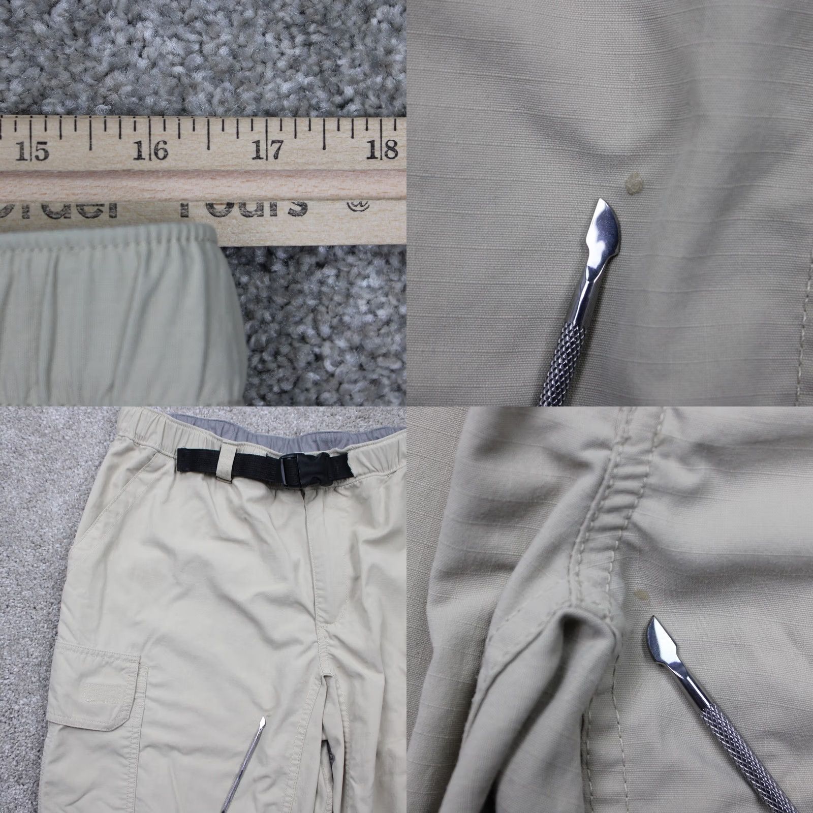 Duluth Trading Company Duluth Trading Co. Armachillo Pants Cargo Nylon Beige L 34x30 Men Regular Ripstop Belted Pockets 30 Inseam Size US 33 - 8 Thumbnail