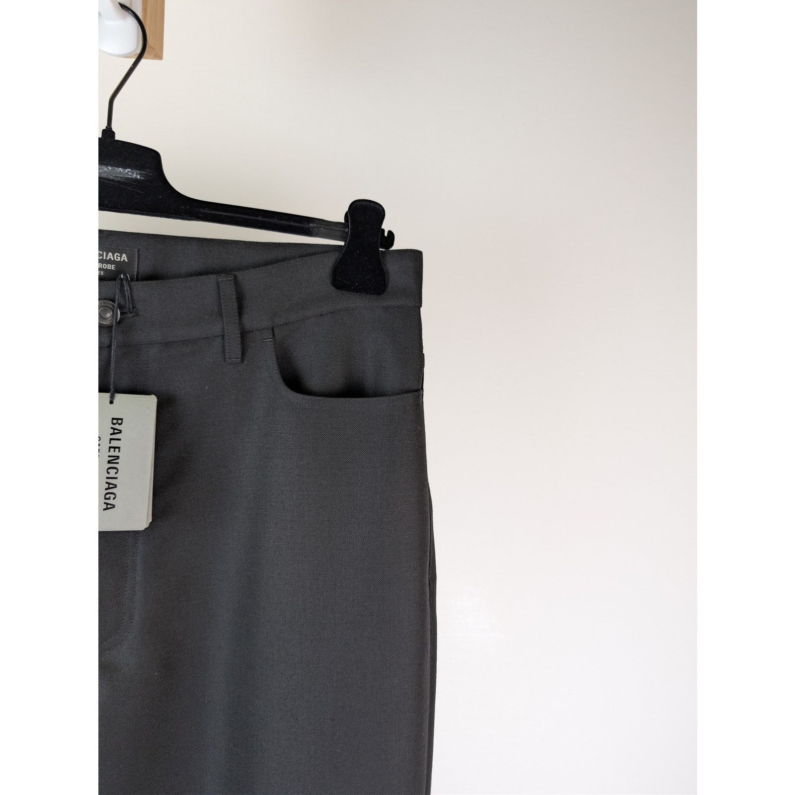 Balenciaga o1rshd1 Stretch Virgin Wool 5 Pocket Baggy Pants in Black Size US 34 / EU 50 - 5 Thumbnail