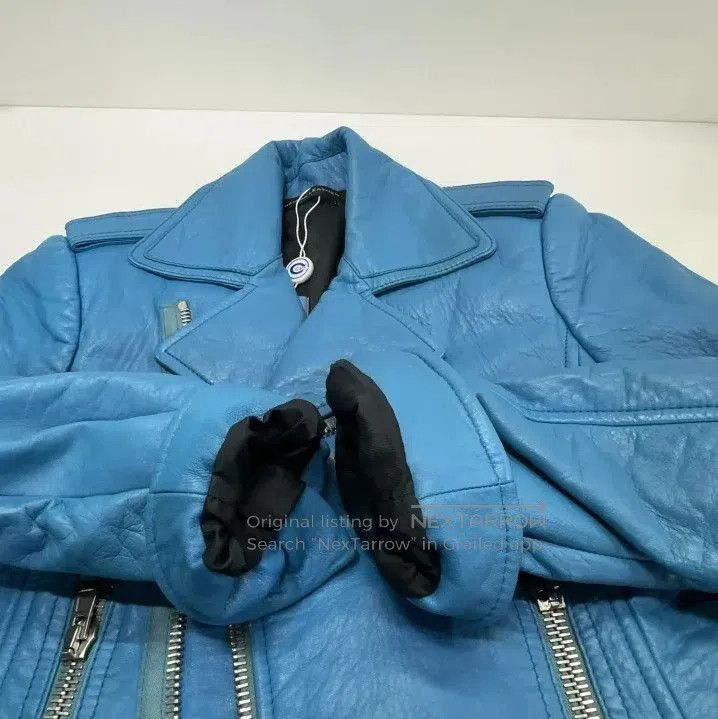 Balenciaga Balenciaga Blue Biker Leather Jacket for Unisex. Size US M / EU 48-50 / 2 - 7 Thumbnail
