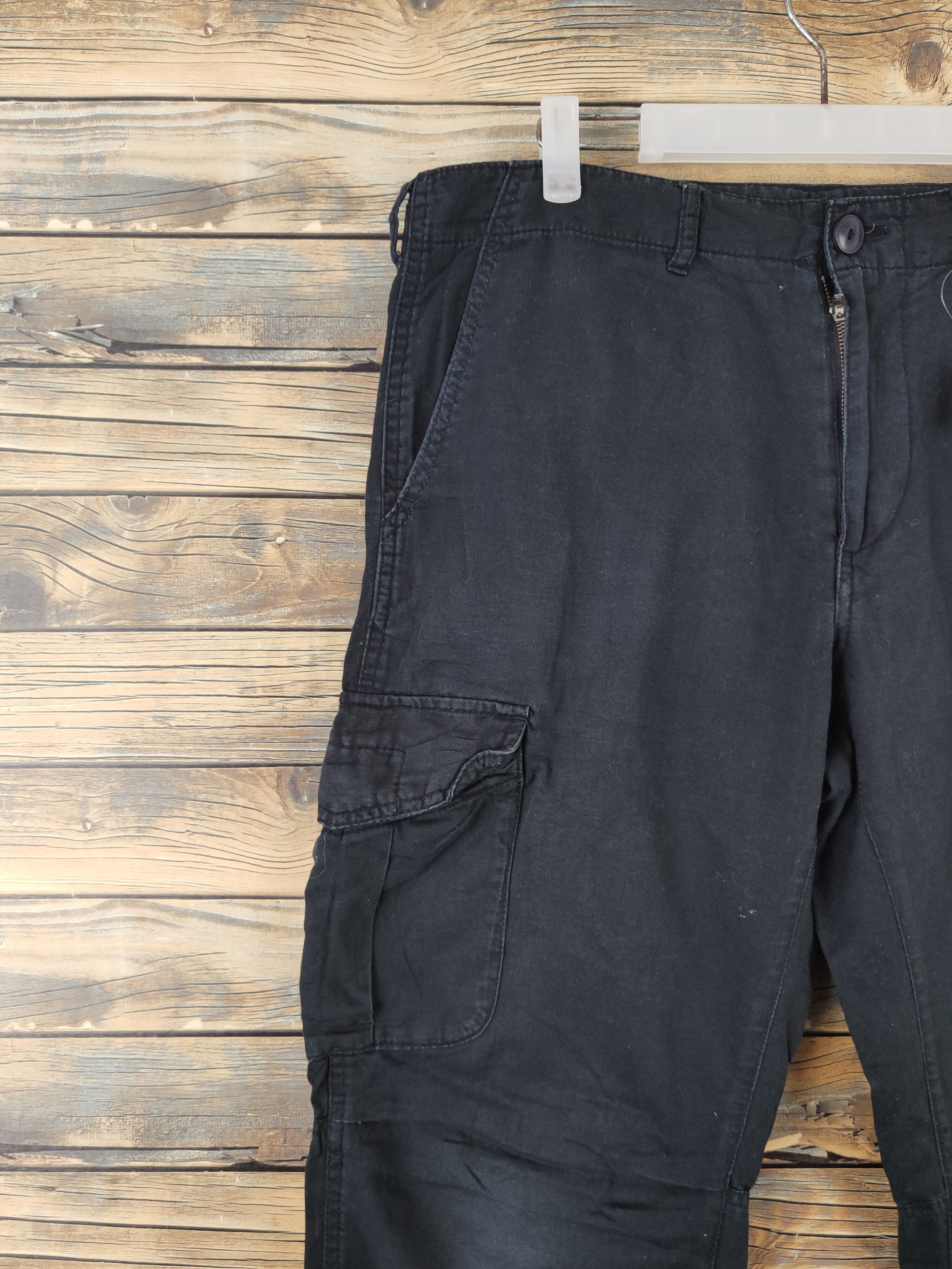 Japanese Brand Back Number Black Multipocket Tactical Cargo Pants #W1859 Size US 33 - 3 Thumbnail