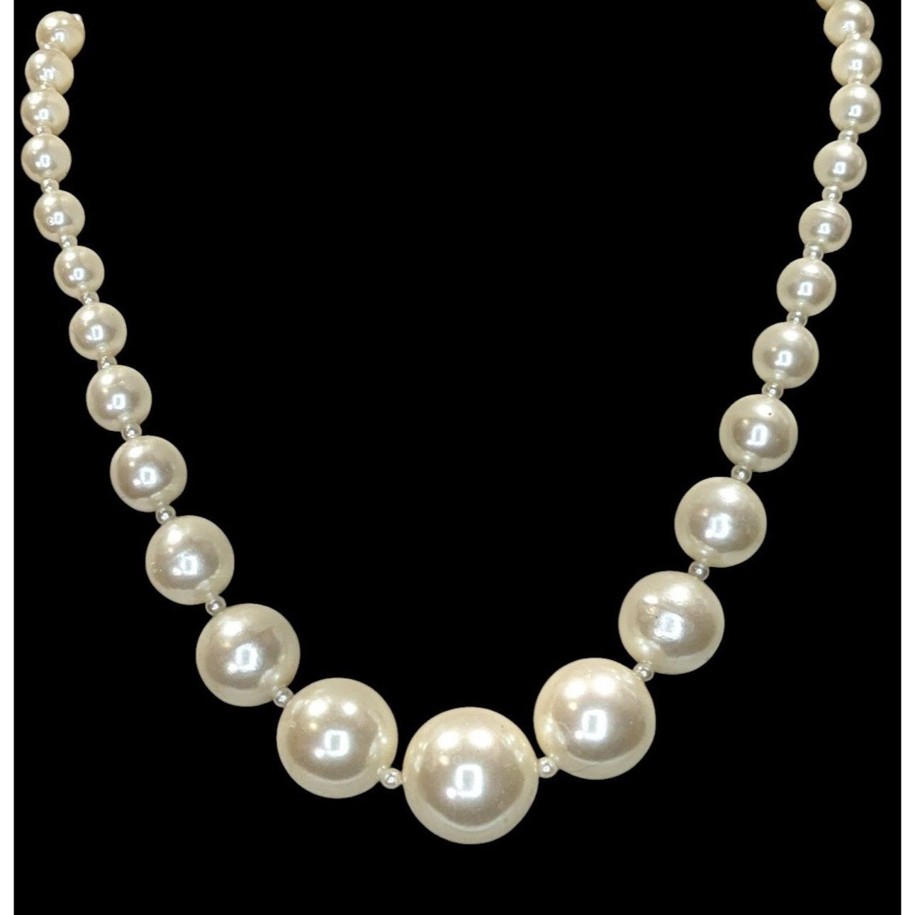 Other Vintage Faux Pearl Necklace & Earrings Set With Gold-Tone De Size ONE SIZE - 5 Thumbnail