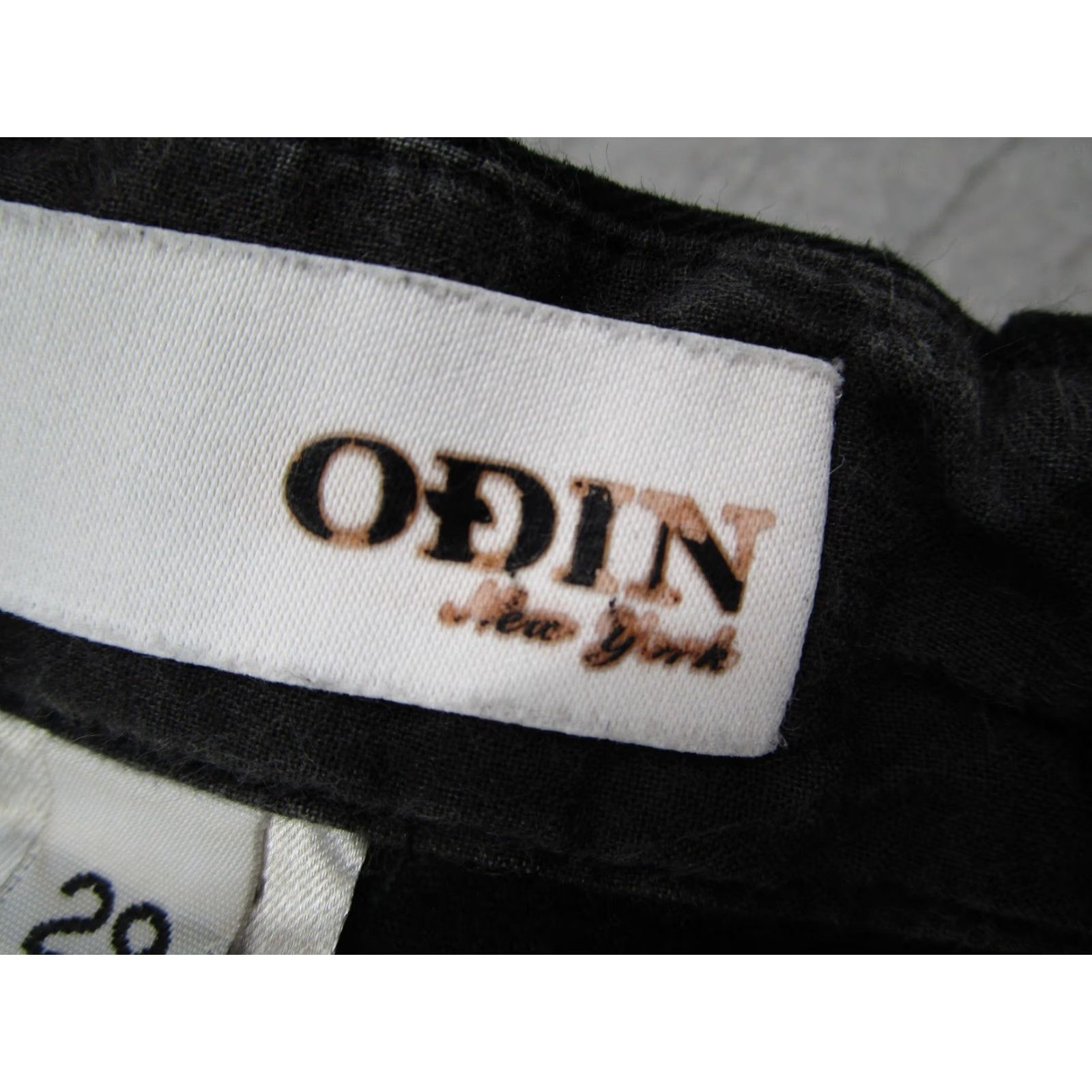 Vintage Odin New York Pants Mens 29x30 Black 100% Cotton Slim Chino Casual Made USA Size US 29 - 3 Thumbnail
