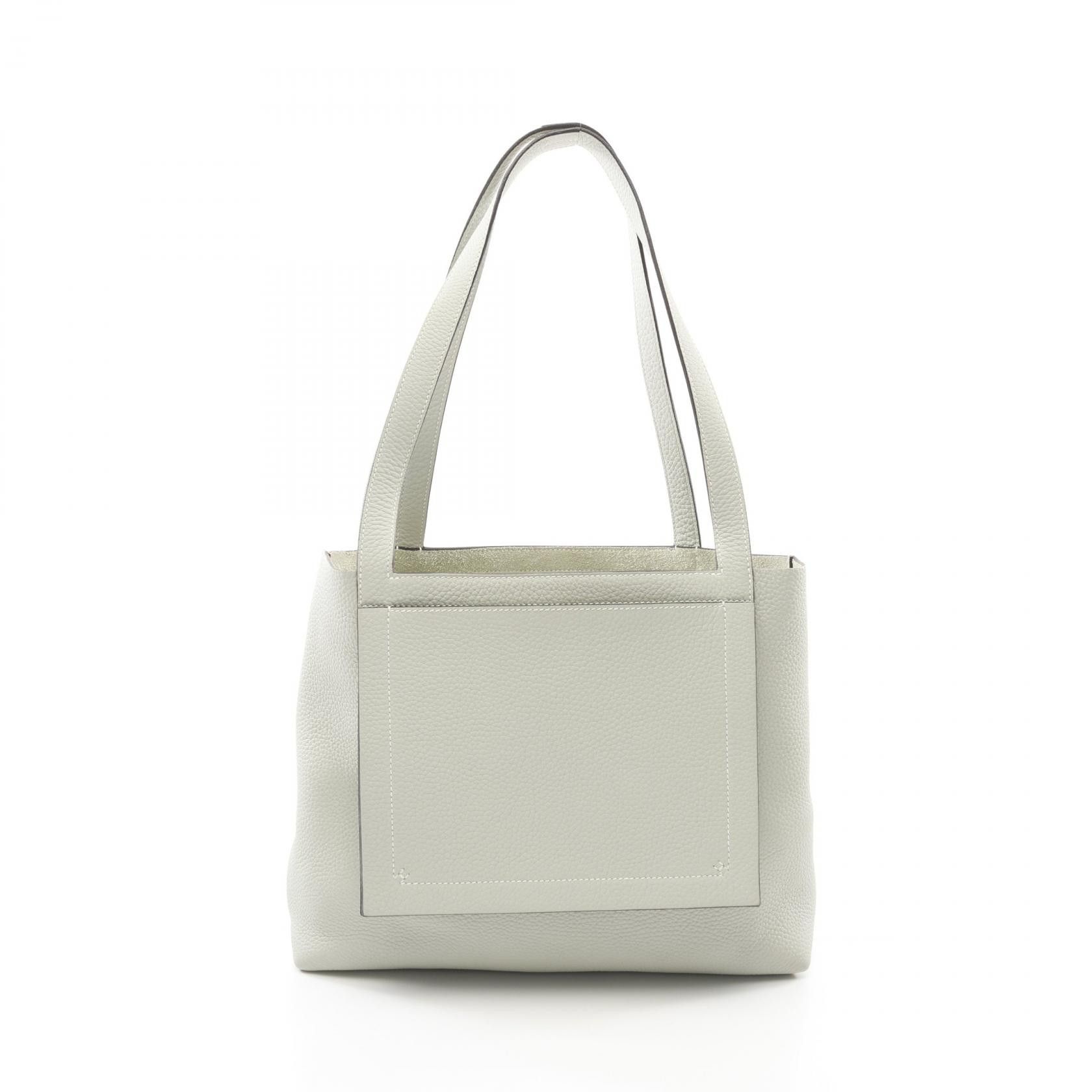 Hermes Hermes Cabas Selle 31 Taurillon Clemence Tote Bag Leather Tote Bag Stamp B (2023) in Green