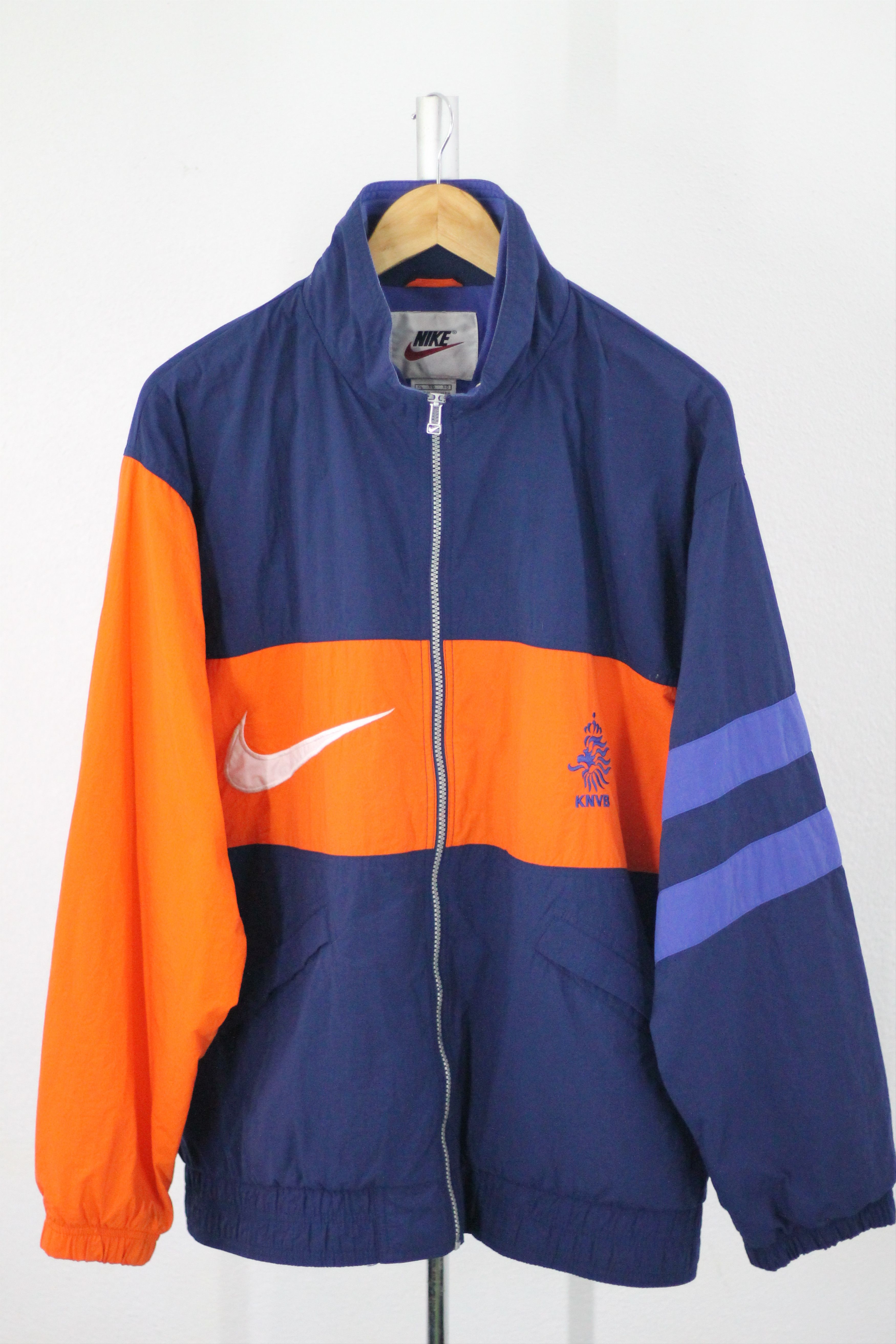 Nike × Vintage Vtg 90s Nike KNVB Netherlands Team Big Logo Track Jacket Size US XL / EU 56 / 4 - 3 Thumbnail
