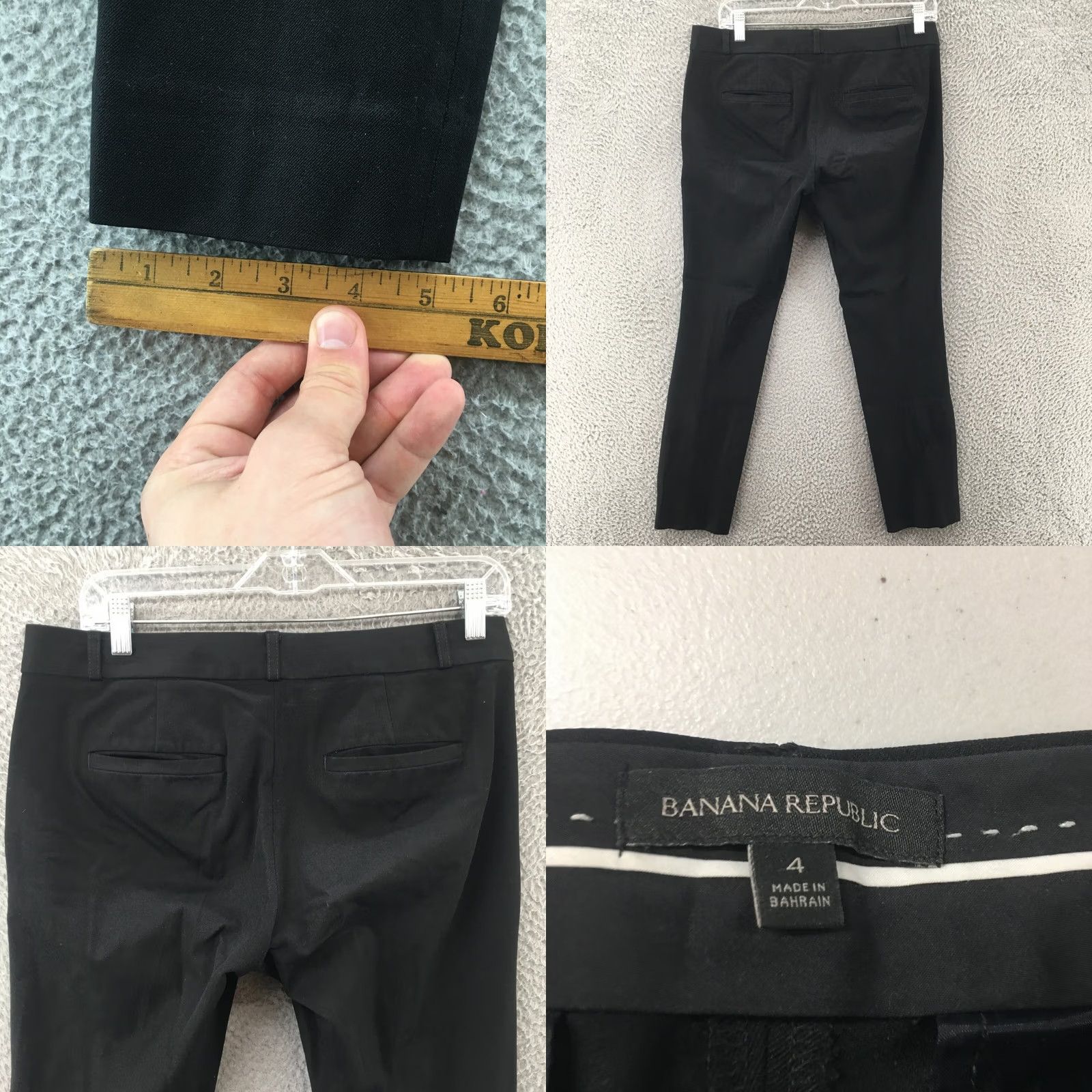 Banana Republic Banana Republic Sloan Ankle Pants Womens 4 Black Flat Front Zip Fly Low Rise Skinny? No, Straight leg. Size 27" / US 4 / IT 40 - 9 Thumbnail