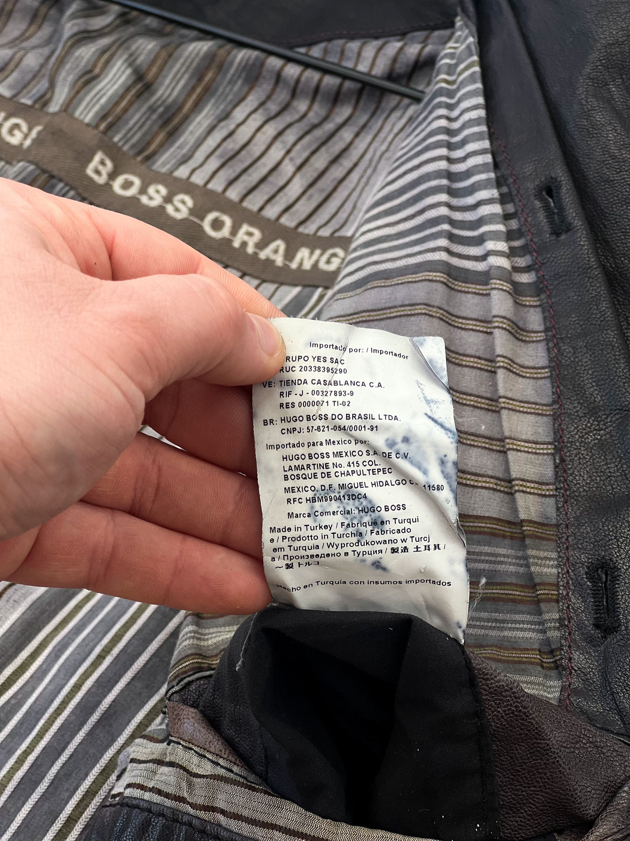 Hugo Boss × Vintage Hugo Boss Orange vintage leather jacket Size US L / EU 52-54 / 3 - 6 Thumbnail