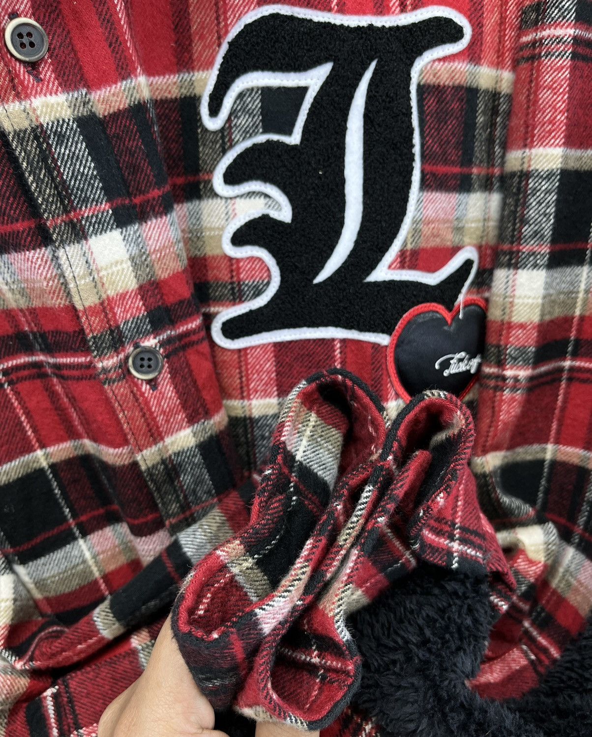 Japanese Brand Vintage Stud Muffin Shadow Plaid Fleece Button Up Jacket Size US L / EU 52-54 / 3 - 10 Thumbnail