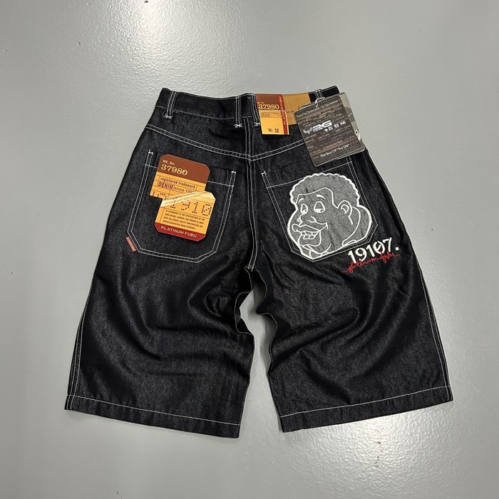 Vintage Crazy vintage y2k jnco style baggy wide black jorts skater ...