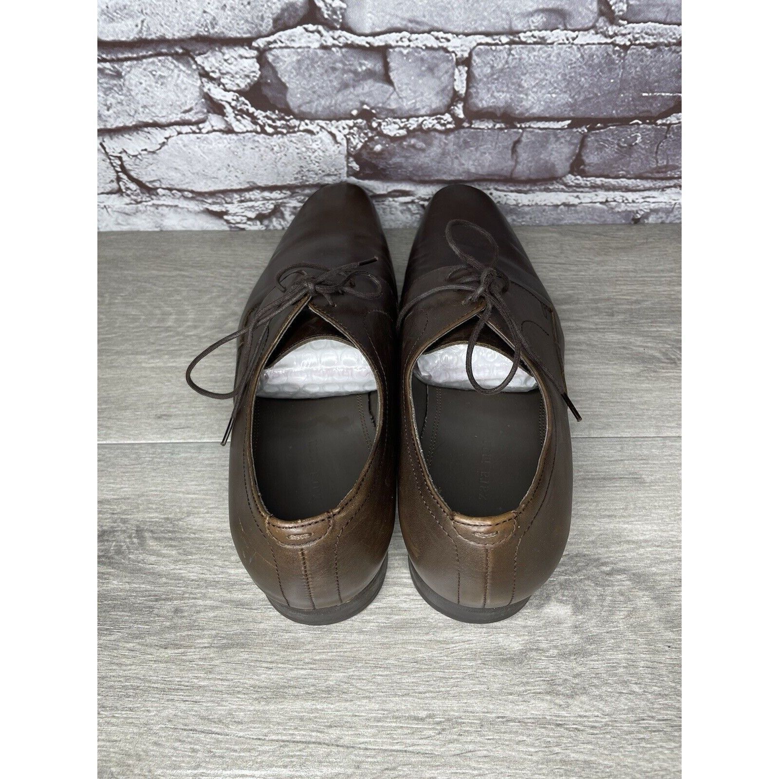 Zara Zara Man Brown Leather Derby Dress Oxfords Lace Up Shoes Men Size US 10 / EU 43 - 6 Thumbnail