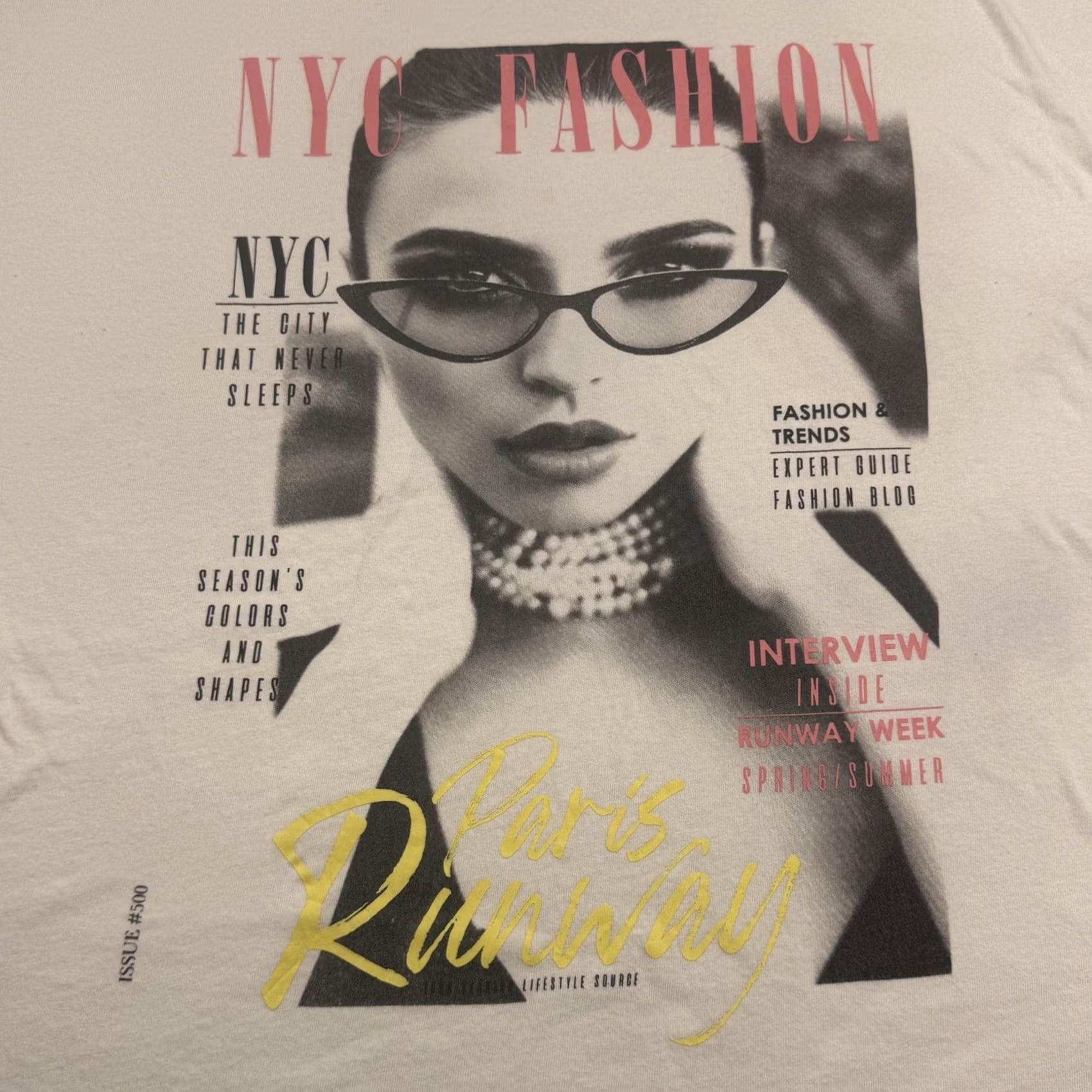 Vintage VINTAGE NYC Fashion Paris Runway Shirt Mens Large White Graphic Tee Streetwear Cat Eye Size US XL / EU 56 / 4 - 2 Thumbnail