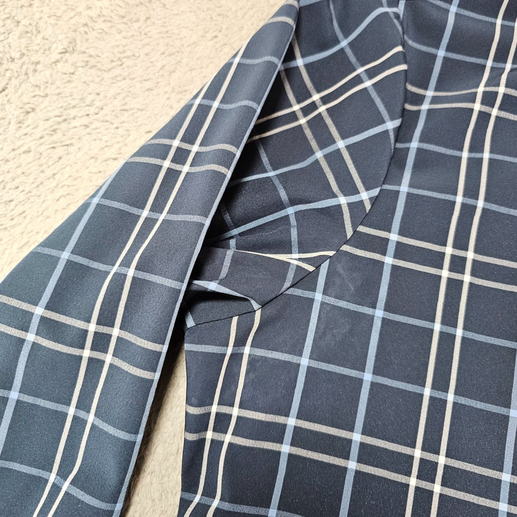Mizzen+Main VINTAGE Mizzen+Main Dress Shirt Men's Large Trim Navy White Check Stretch Performance Size 42R - 3 Thumbnail