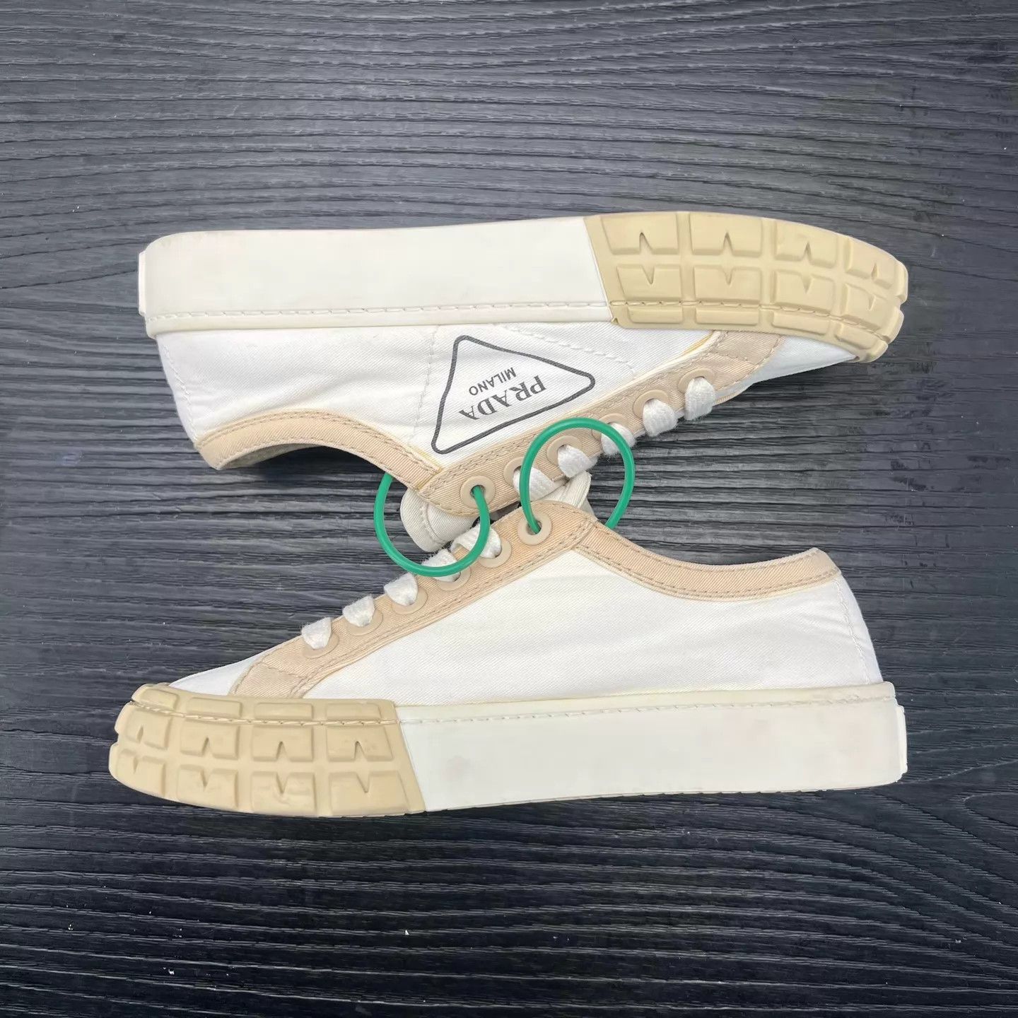 Prada PRADA Wheel White Brown 36 (New, Boxed) Size US 5.5 / IT 35.5 - 2 Thumbnail