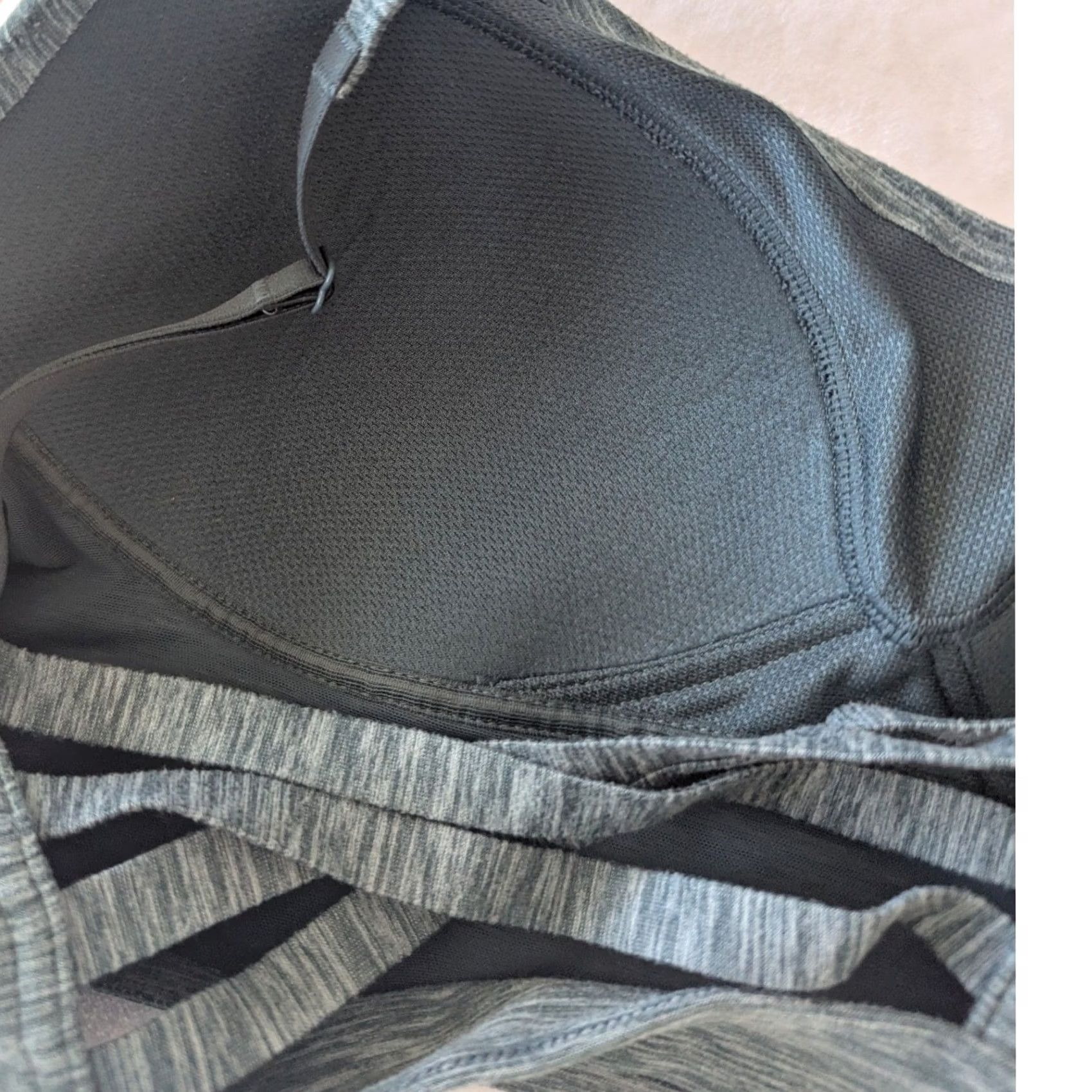 Victoria's Secret Victoria's Secret VSX Sport Bra Teal Heathered Strappy Back Padded Pullover 34D Women Activewear Gym Training Yoga Running Cross Back Women Size ONE SIZE - 4 Thumbnail