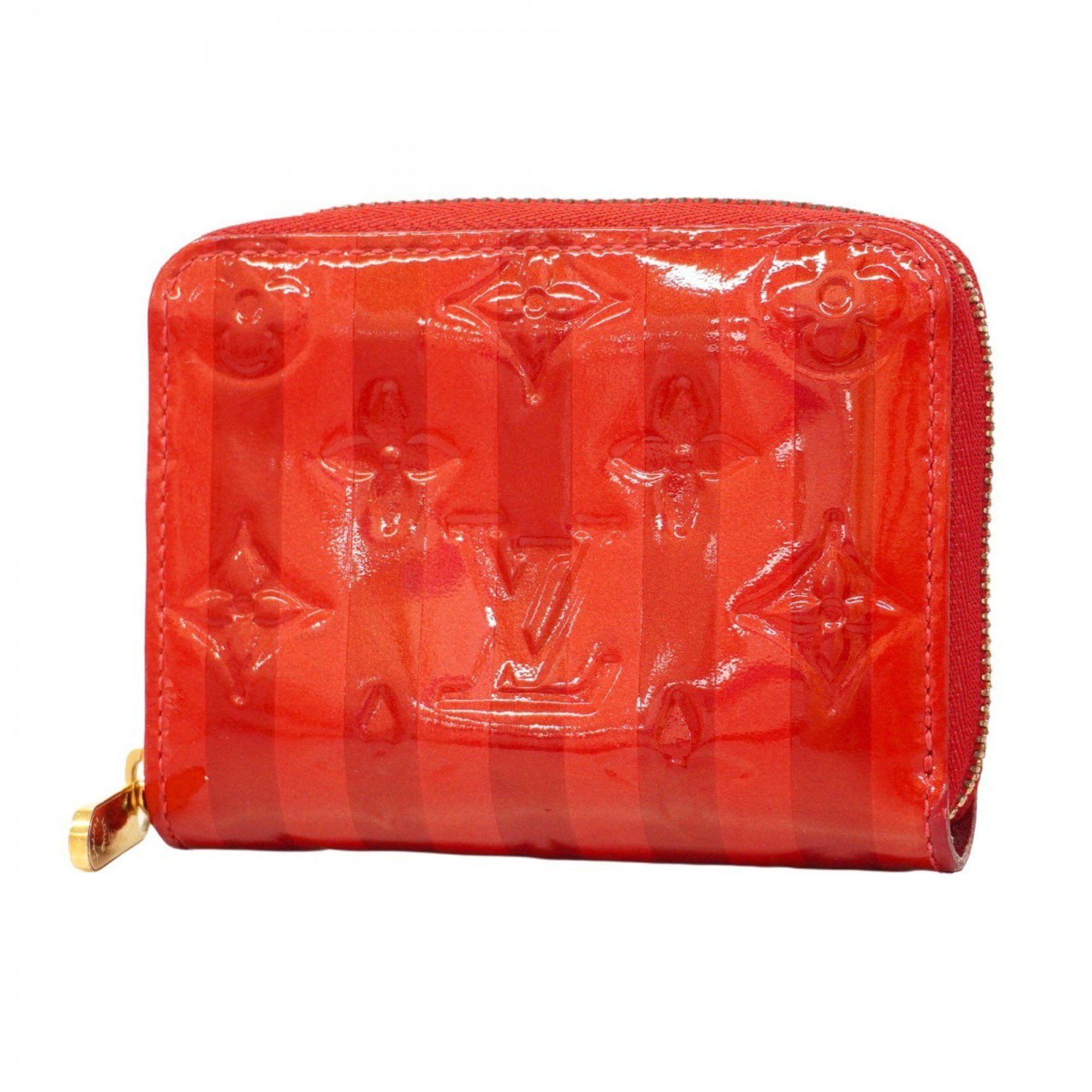 Louis Vuitton Wallets & Coin Cases Vernis Rayure Zipper Purse M91720 Pomme D'amour Ladies, Women's