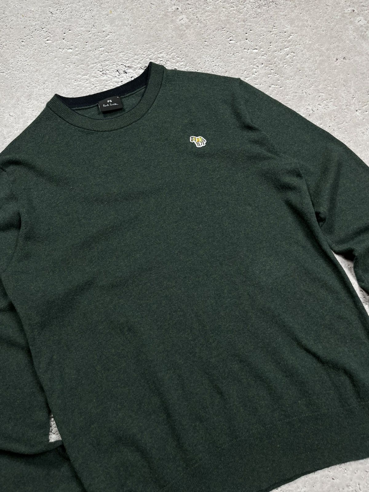 Paul Smith PS Paul Smith green crewneck cotton sweater with zebra patch Size US M / EU 48-50 / 2 - 7 Thumbnail